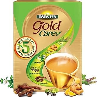 Tea Gold Care 250 gram, Rich In Taste, Goodness Of Elaichi, Ginger, Tulsi, Brahmi & Mulethi, Black Tea