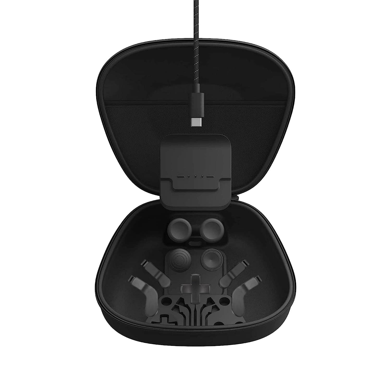 Complete Component Pack Replacement Parts Repair Accessories Kit with Storage Case, Charging Dock and Cable, 4 Thumbsticks, 4 Paddles, 1 D-Pad for Xbox One Elite Series 2 and Core Controller