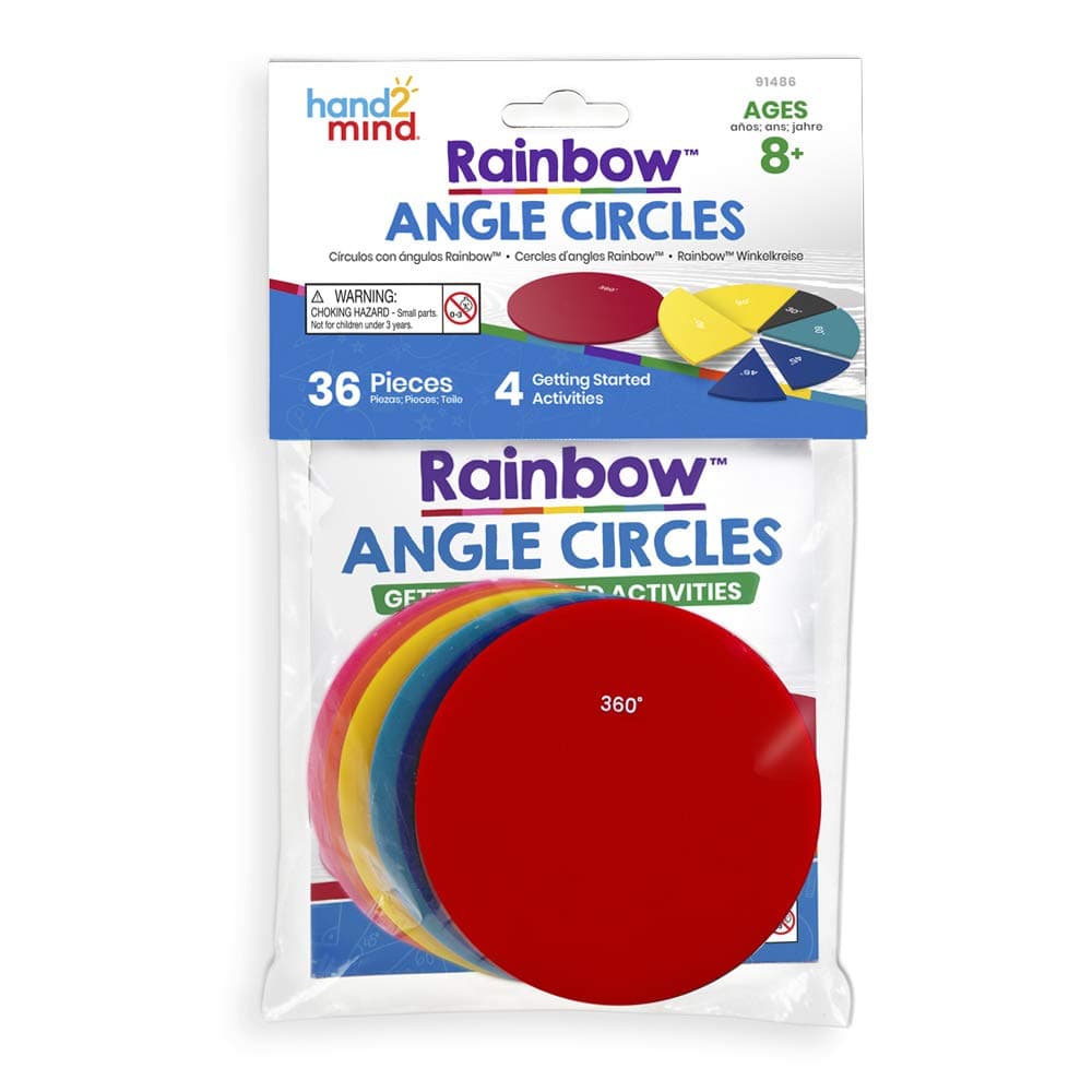 hand2mind Rainbow Angle Circles, Geometry Manipulatives, Teaching Math Elementary, Montessori Math Materials, Math Manipulatives Middle School, Geometric Shapes, Math Classroom (Set of 1)