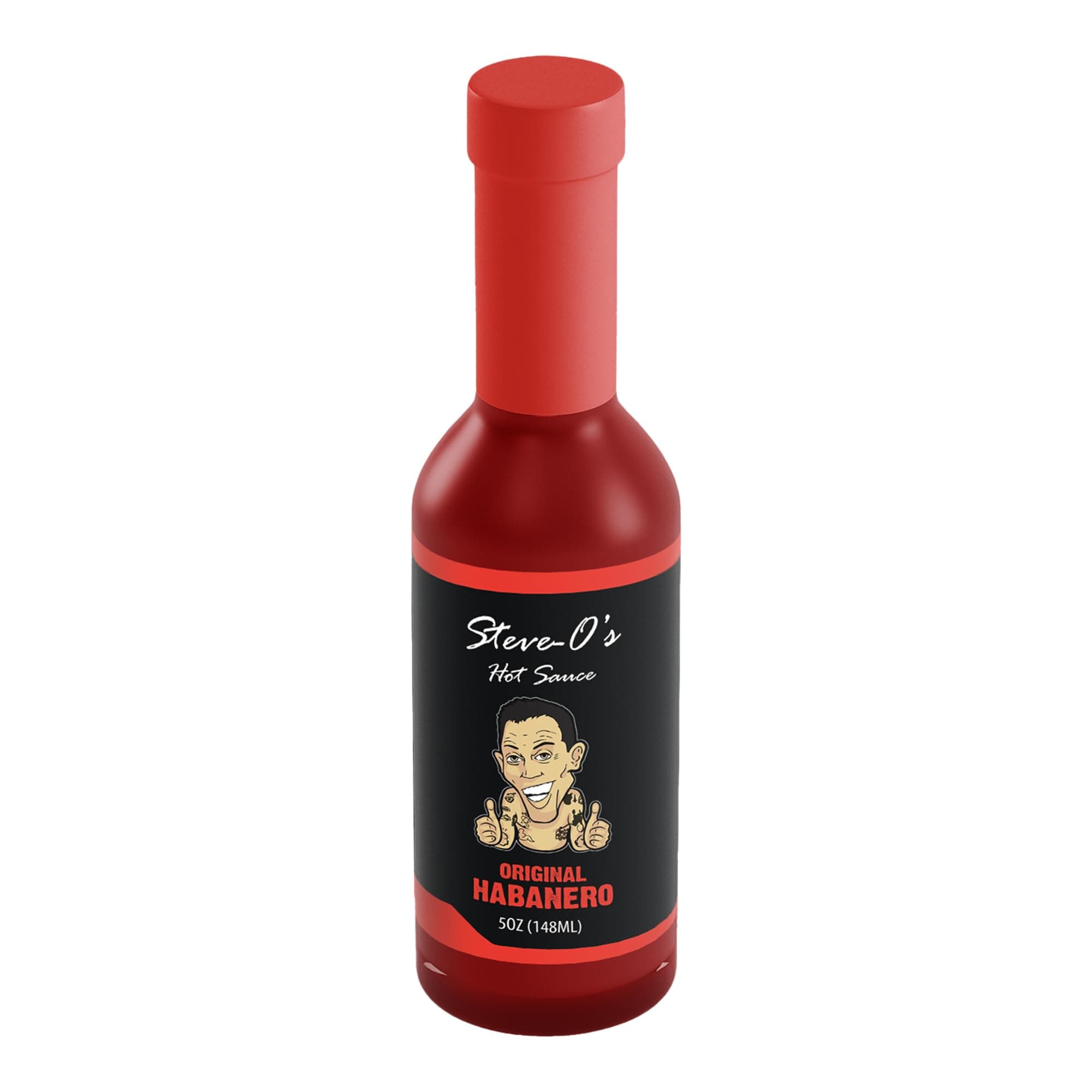 Steve-O's Habanero Hot Sauce | Spicy Garlic Habanero for Tacos, Burgers, Nachos, Eggs & BBQ (5 fl oz)