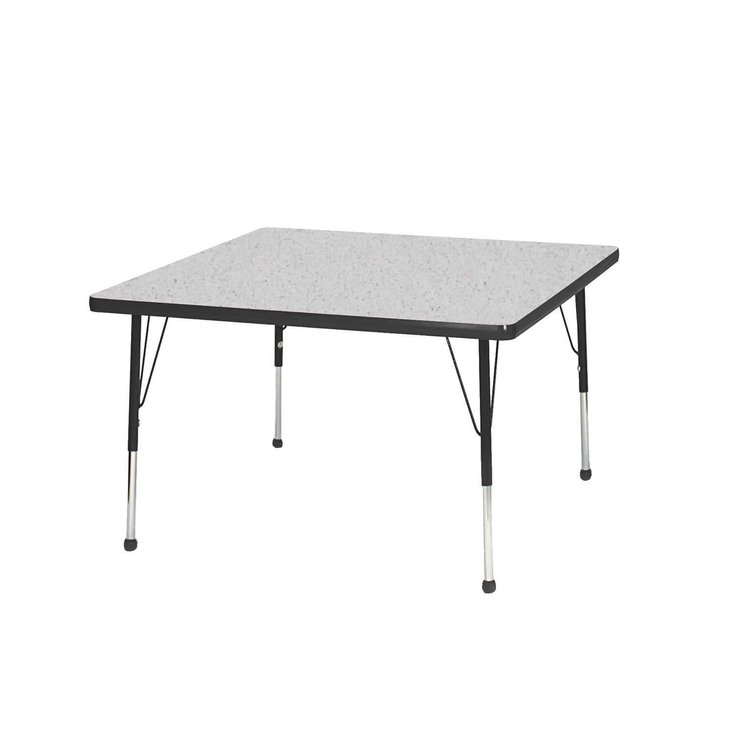 30" Square Classroom Table Table Size: Standard 21"-30" Ball Glide, Top Color: Gray Nebula, Side Finish: Burgundy