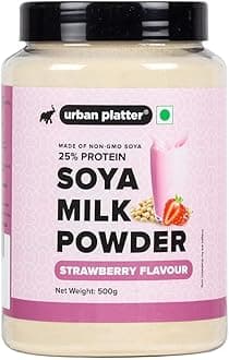 Strawberry Soya Milk Powder, 500g (Soy-Based Dairy Alternative | 25% Protein | Plant-Based | Non GMO)