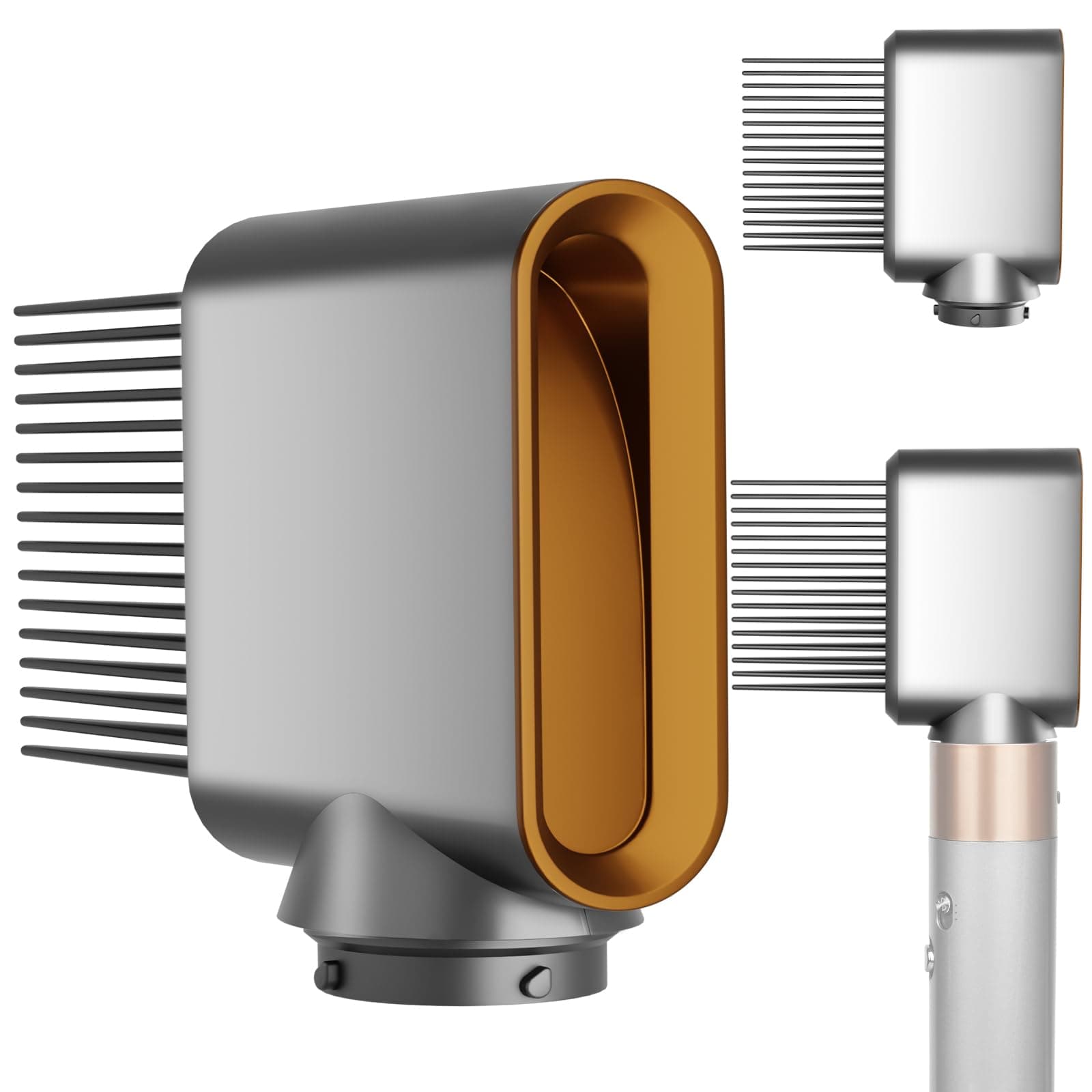 Wide Tooth Comb Pre-Styling Dryer Nozzle Attachment Replacement Dyson Air Wrap, Part #971894-04, Nickel/Copper