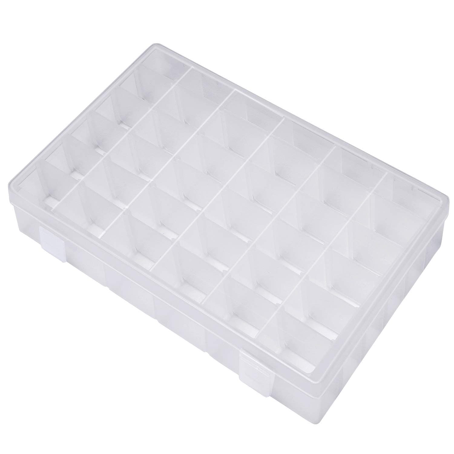 Plastic Organizer Container Box 36 Compartments Jewelry Storage Box with Adjustable Dividers