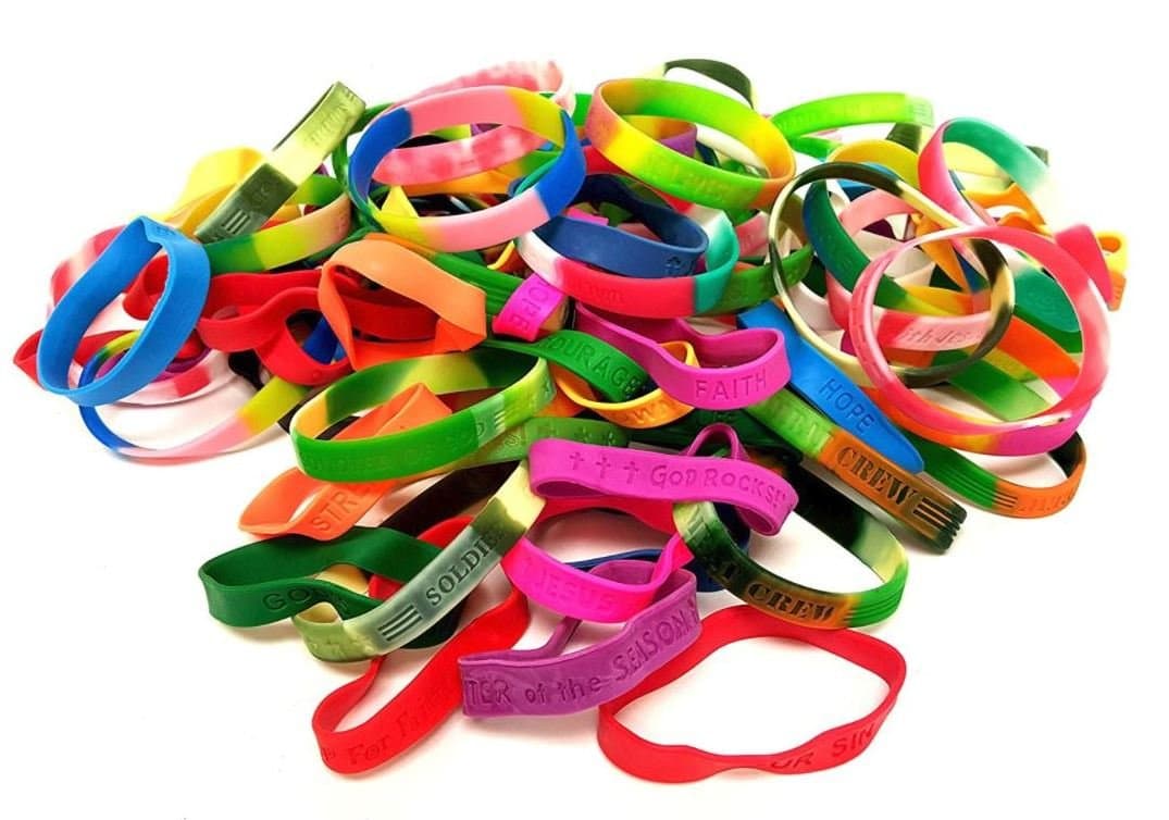 Religious Rubber Bracelets (80 Piece Pack)