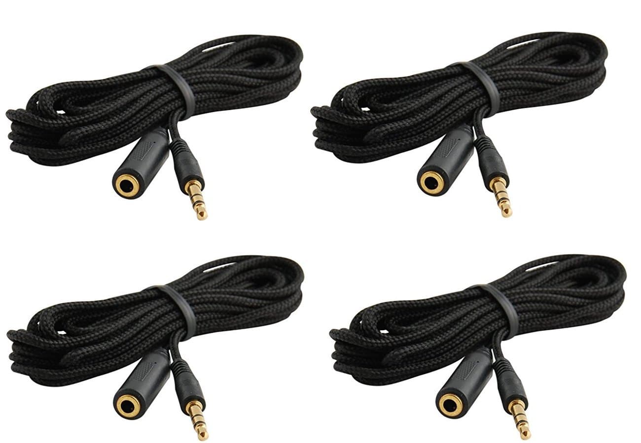 Quiz Answer Game Buzzer Standalone System w/ LED Light Buttons 15ft Extension Cables (4-Pack Extension)