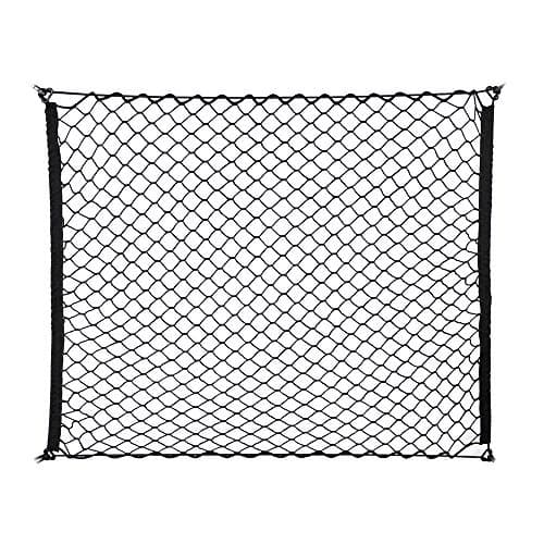 Adjustable Elastic Heavy Duty SUV Trunk Net - Universal Stretchable Cargo Net with Hooks | Organizer, Storage, Mesh, Nylon, Bungee | for Car, SUV, Van -Black