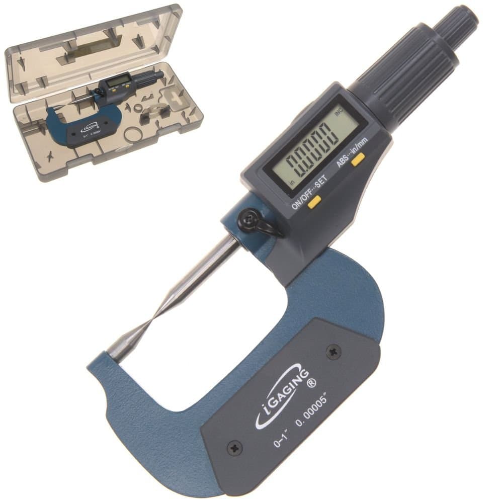 iGaging Digital Micrometer w Data Output 0-1"/0.00005"/0.001mm Double Point