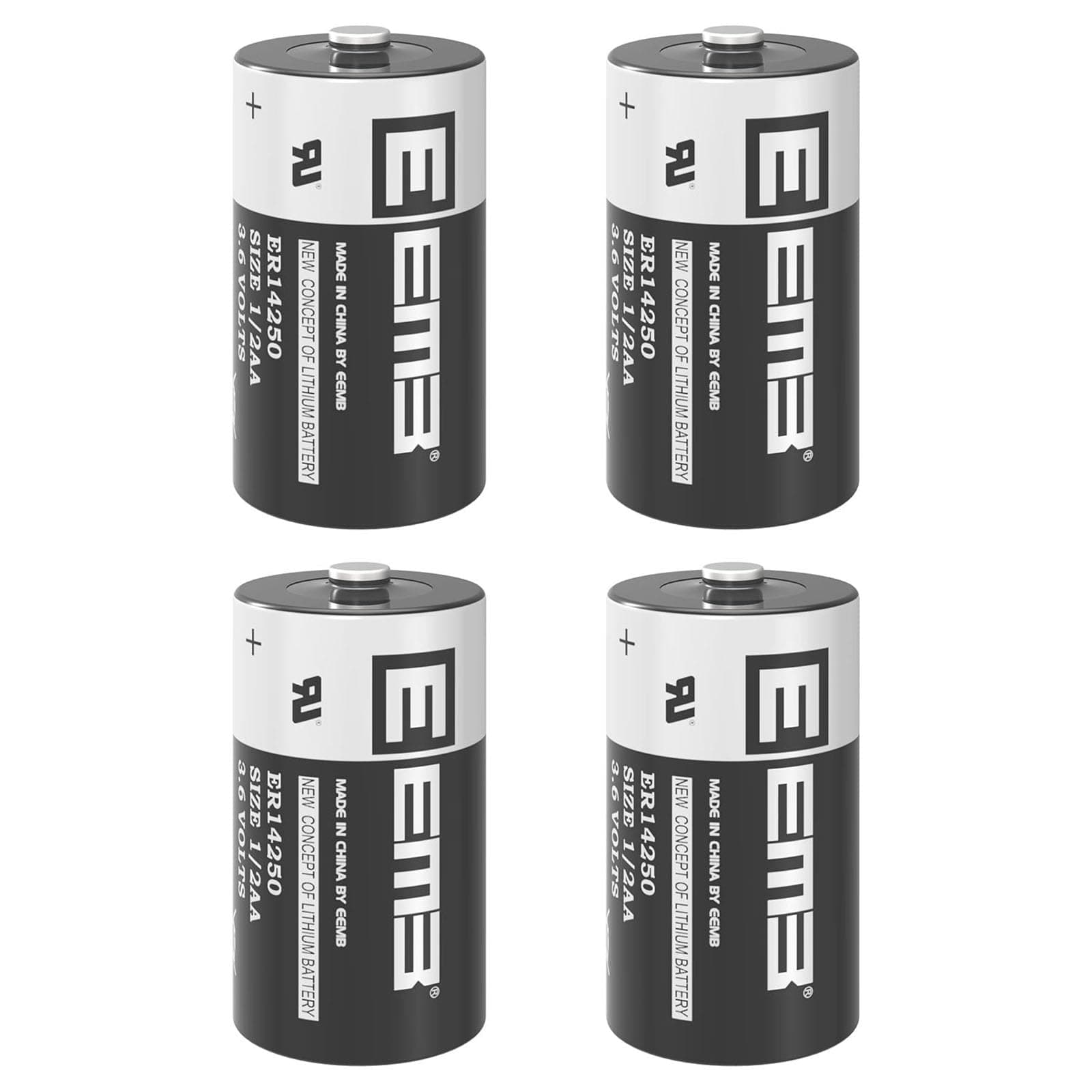 1/2AA Size 3.6 Volt LS 14250 1200 mAh Lithium Battery ER14250 Non-Rechargeable 4 Pack Battery Compatible for Dog Collar Meter Sensor Movement Monitor/Home Security System/Alarm System