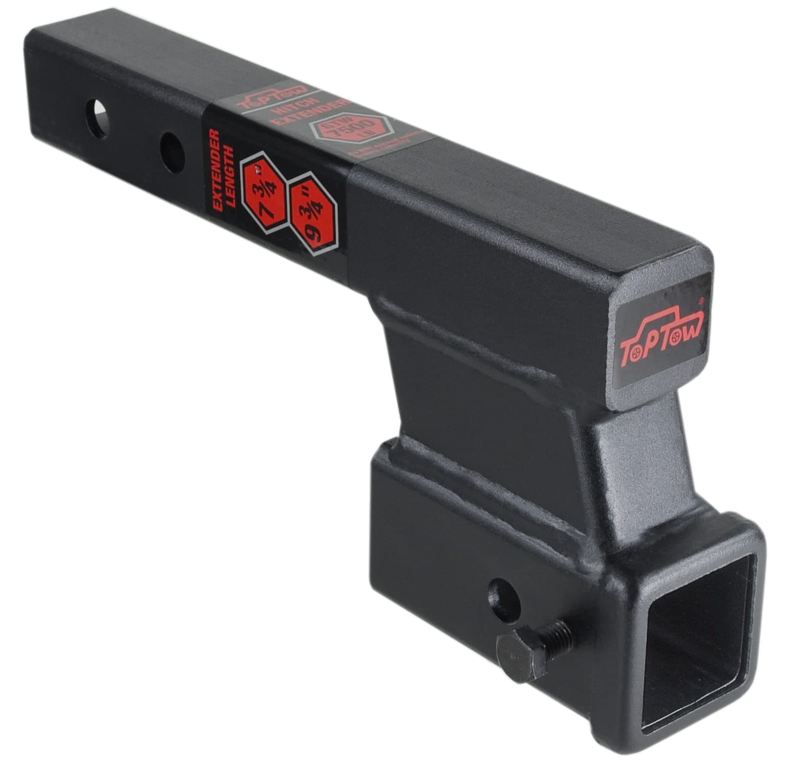 Trailer Receiver Hitch Extender Adapter 4" Drop/Riser, 8" and 10" Extension Length, 2" Shank, 7500lbs Towing Capacity, Matte Black…