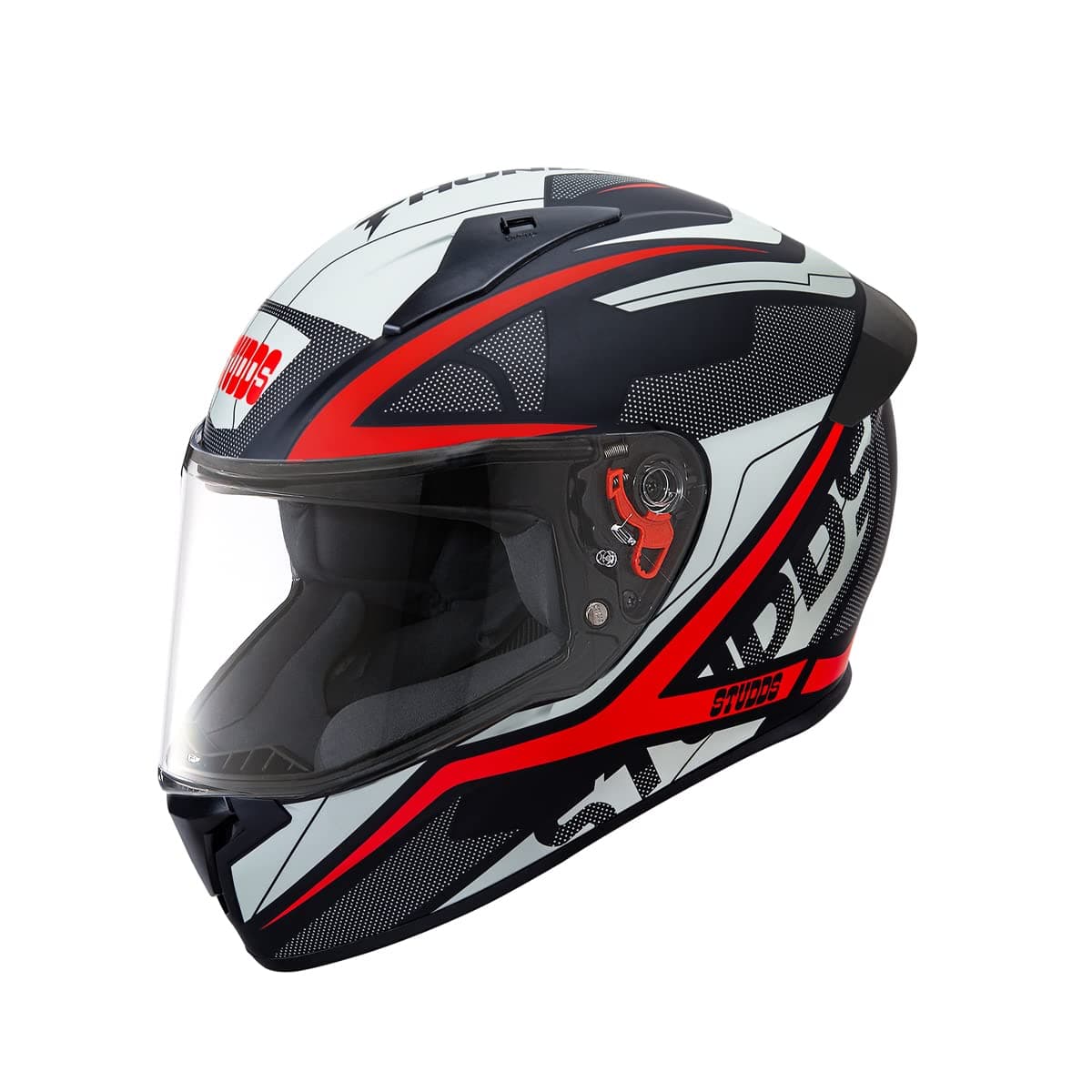 Studds Thunder Full Face Helmet D4 with Clear Visor (Matt Black N2, XL)