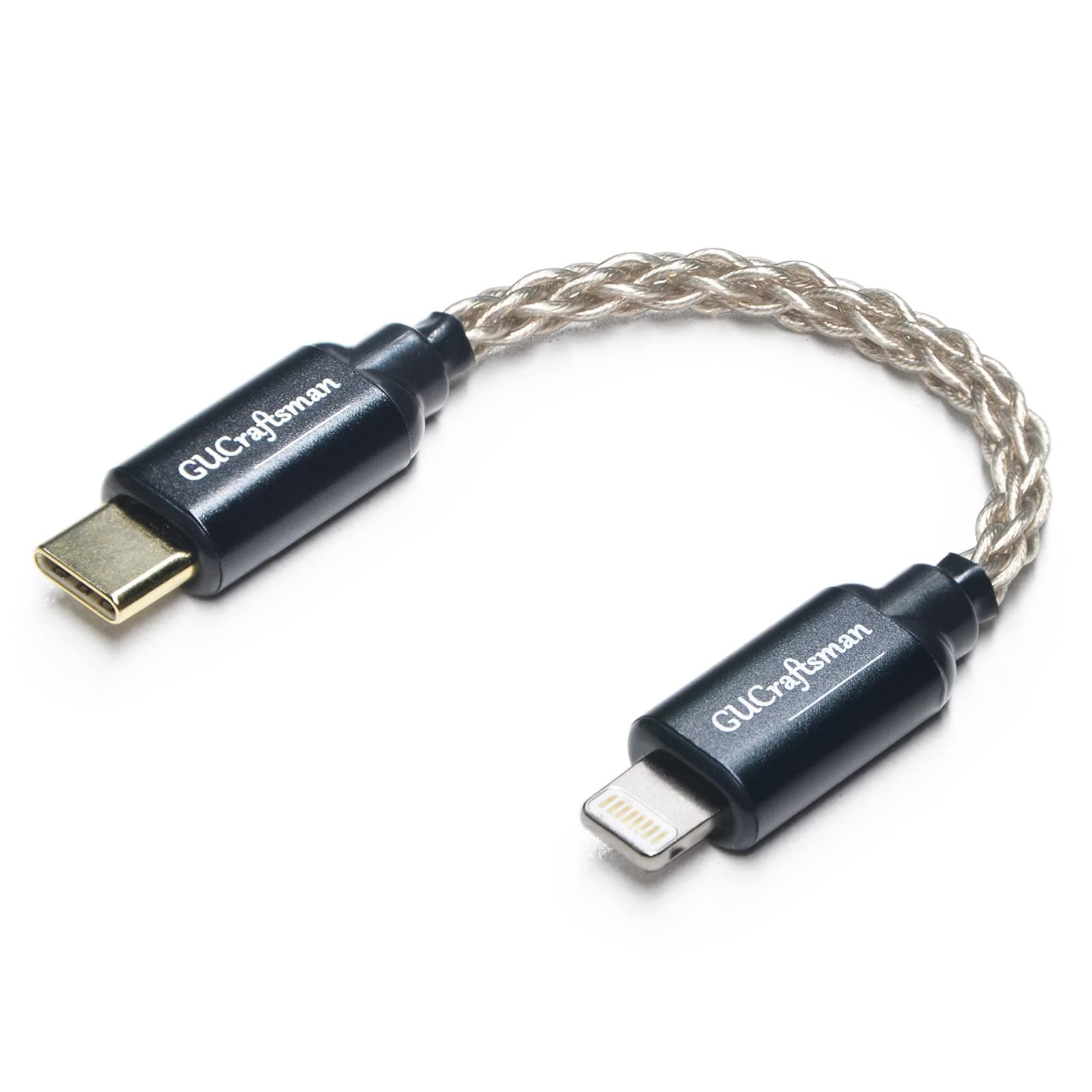 OTG Cable iOS to Type C/USB C Headphone Amplifier Cable 6N Single Crystal Silver for FiiO BTR5 Q1 Q3 Q3s Qudelix 5K xDuoo Link2 XD-05PLUS E1DA 9038G3 9038S 9038D for iPhone iPad iPod Touch