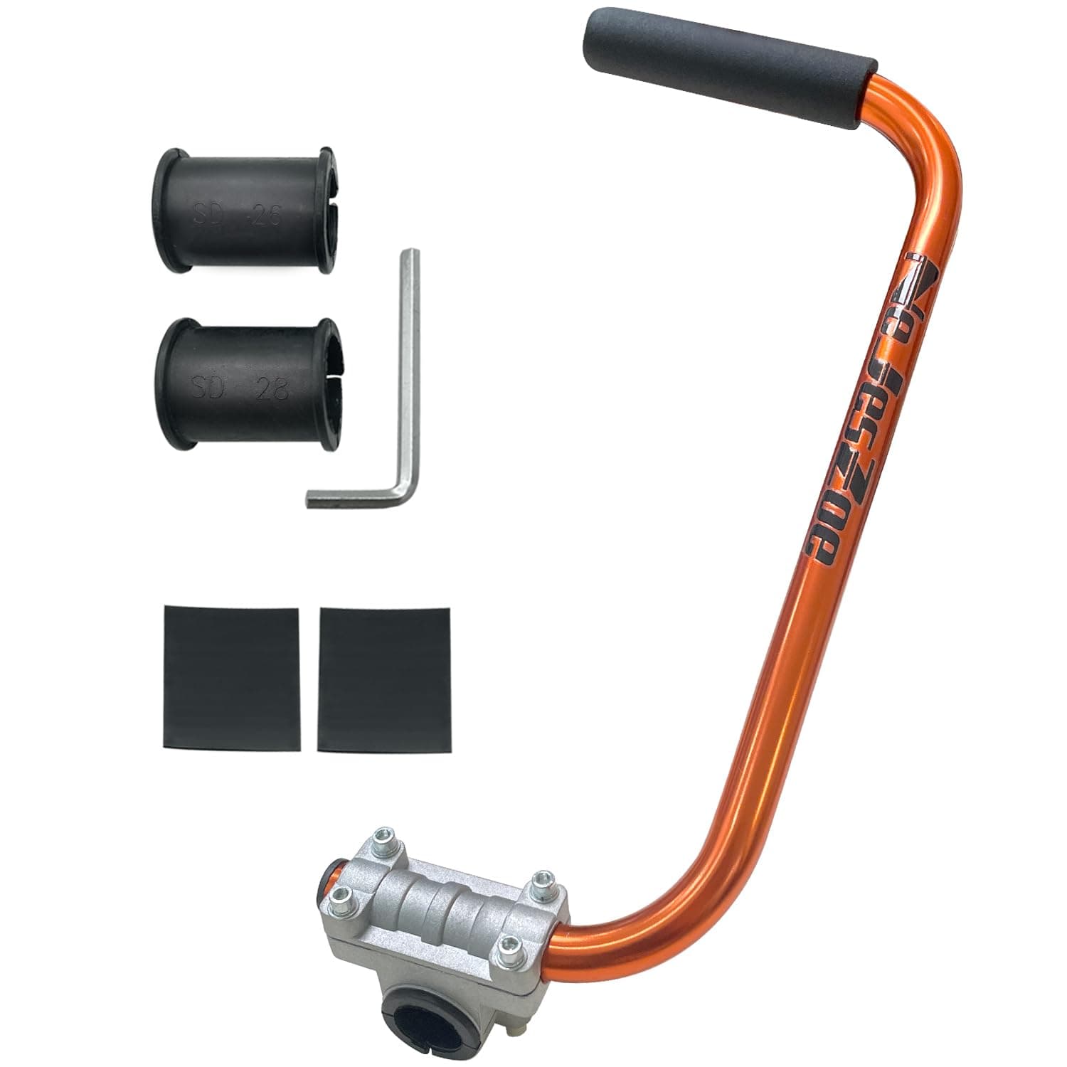 Ergonomic Trimmer Handle Grip for Weed Wacker Extension Handle, Ergonomic String Trimmer Handle Lawn Trimmer Grips with Bracket Clamp for String Trimmer, Lawn Care, Landscaping (Orange)