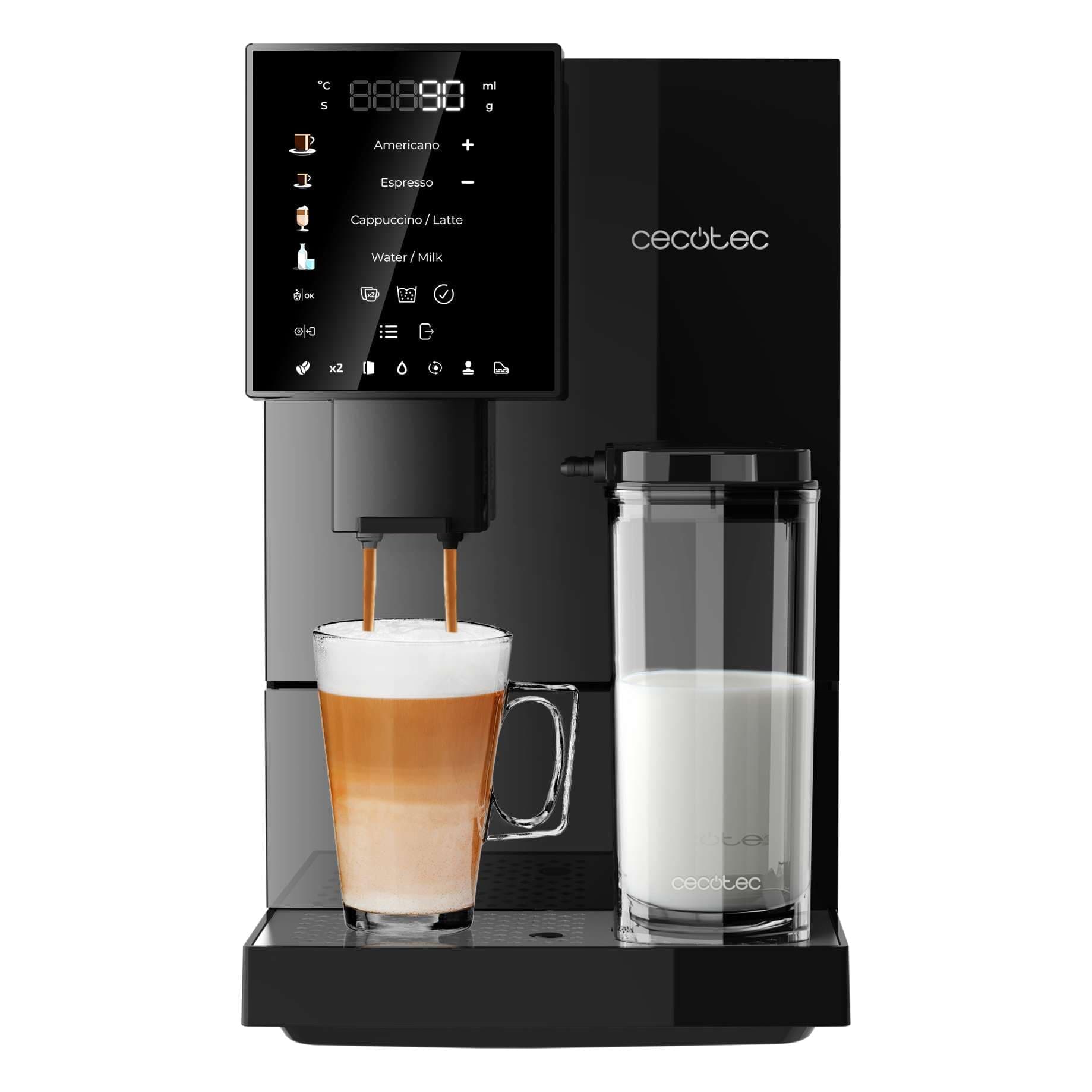 Super Automatic Coffee Machine Cremmaet Compactccino Black, 19 Bar, Thermoblock System, Freshly Ground Beans with Plug & Play, 150 g Coffee Bean Tank Mill, 1.1 L Water Tank, 400 ml Milk