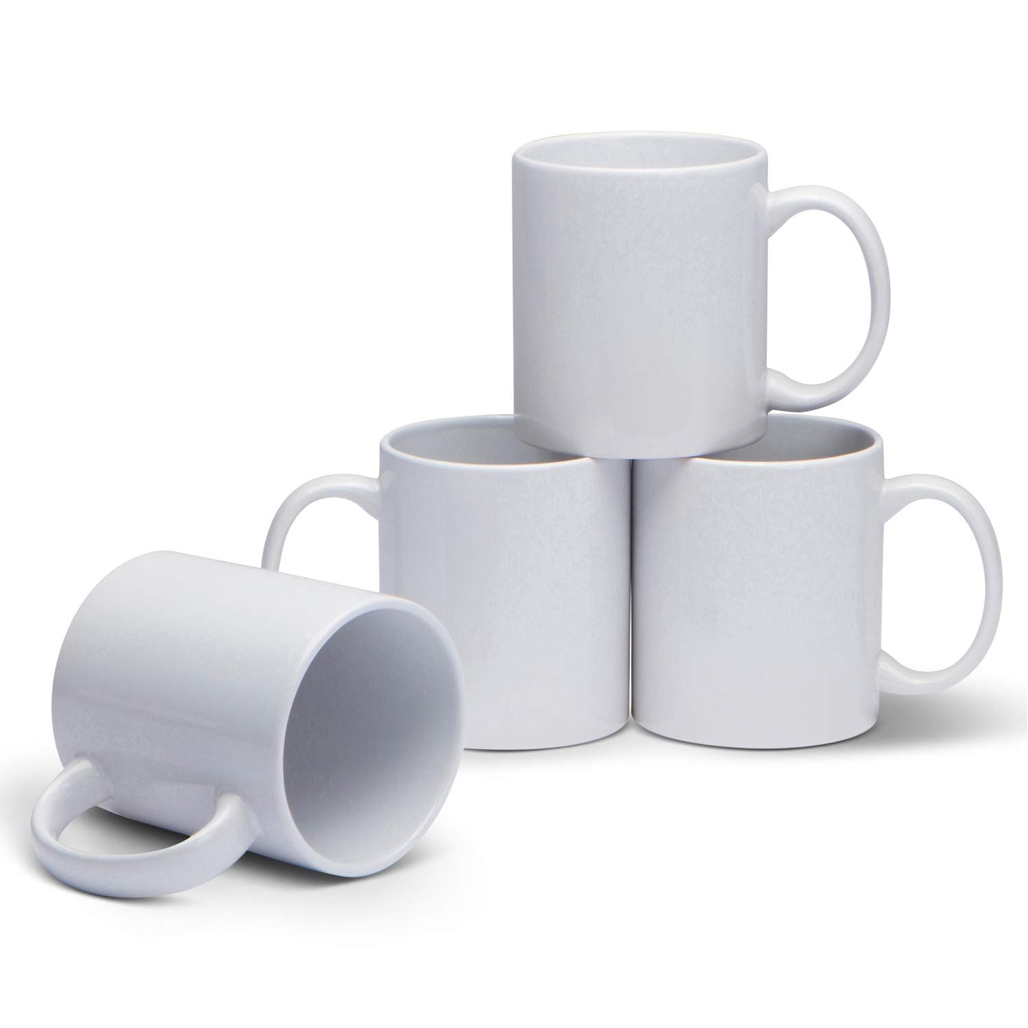 Serami White Ceramic Classic Coffee Mugs