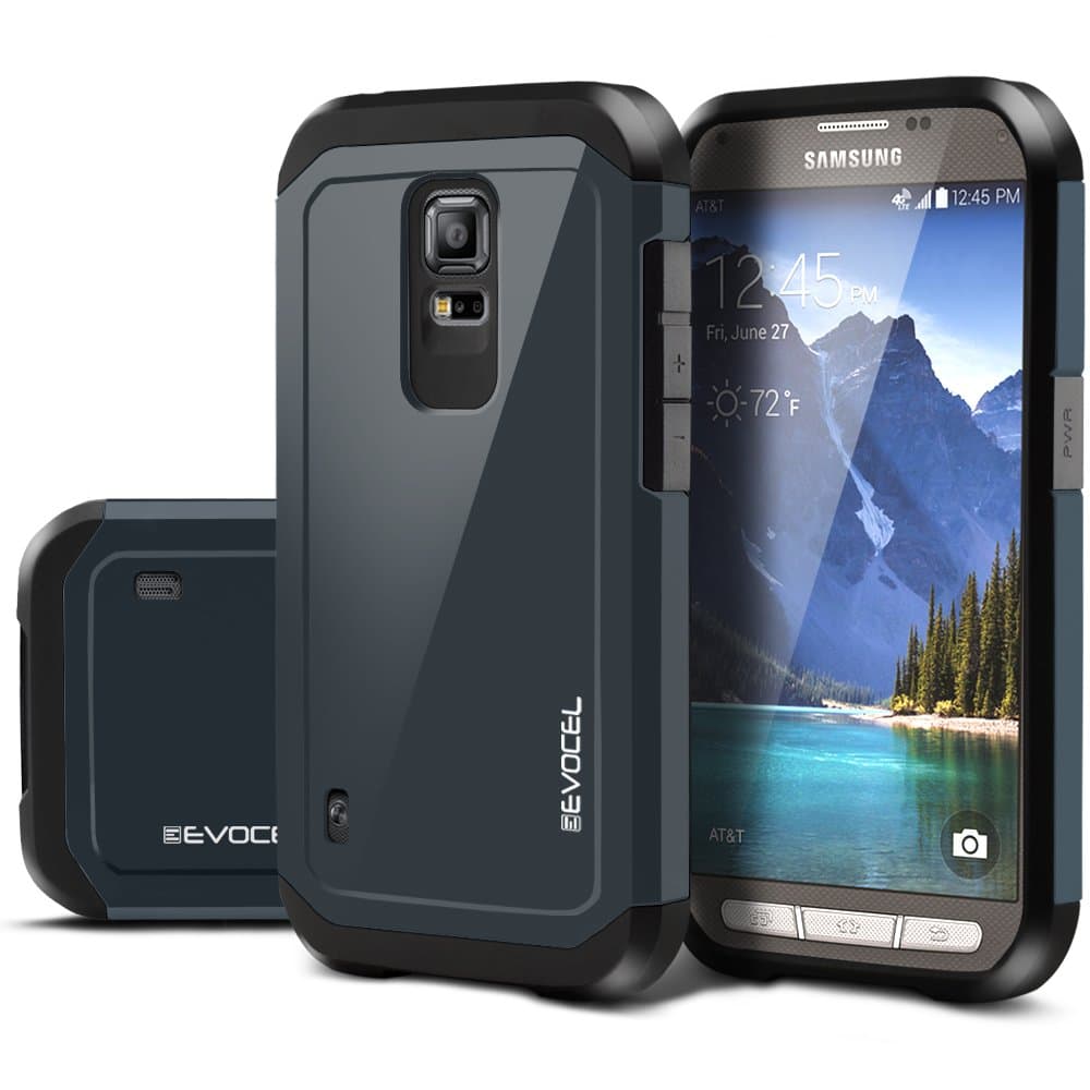 Samsung S5 Active Case, Evocel Armor Case For Samsung S5 Active (SM-G870) - Retail Packaging, Shadow Blue