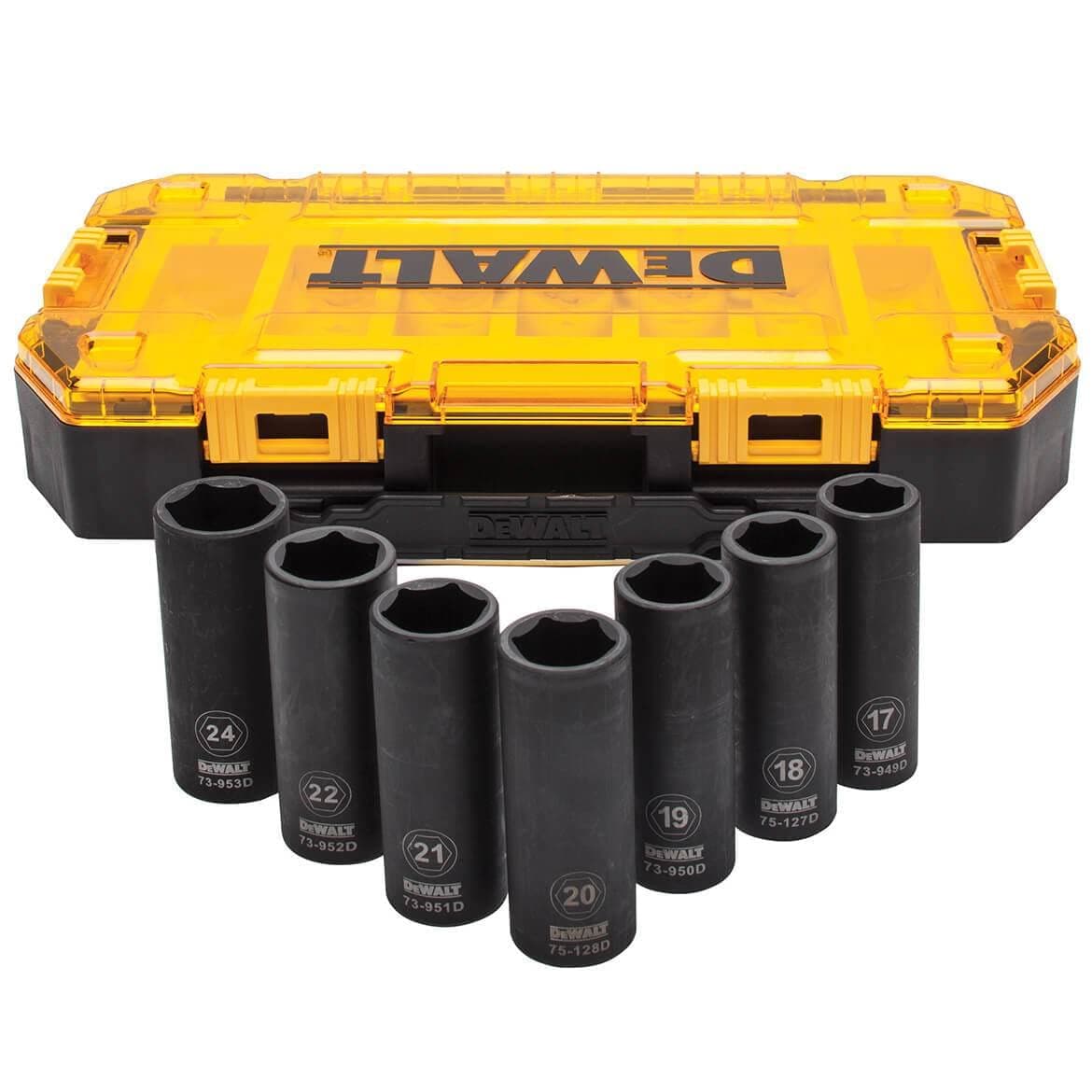 Dewalt Deep Impact Socket Set, 7-Piece, 1/2" Drive Metric (Dwmt74737)
