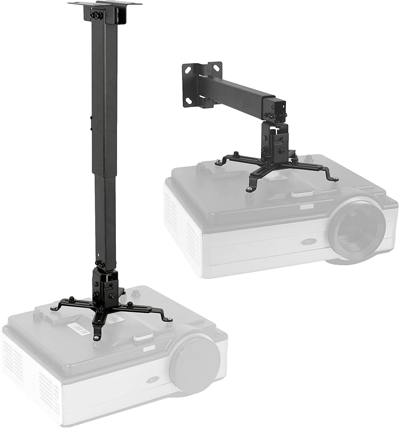 BuFan Projector Ceiling Mount, Universal Vaulted Bracket with Adjustable Extension Pole to 26.7" for LCD DLP Projector