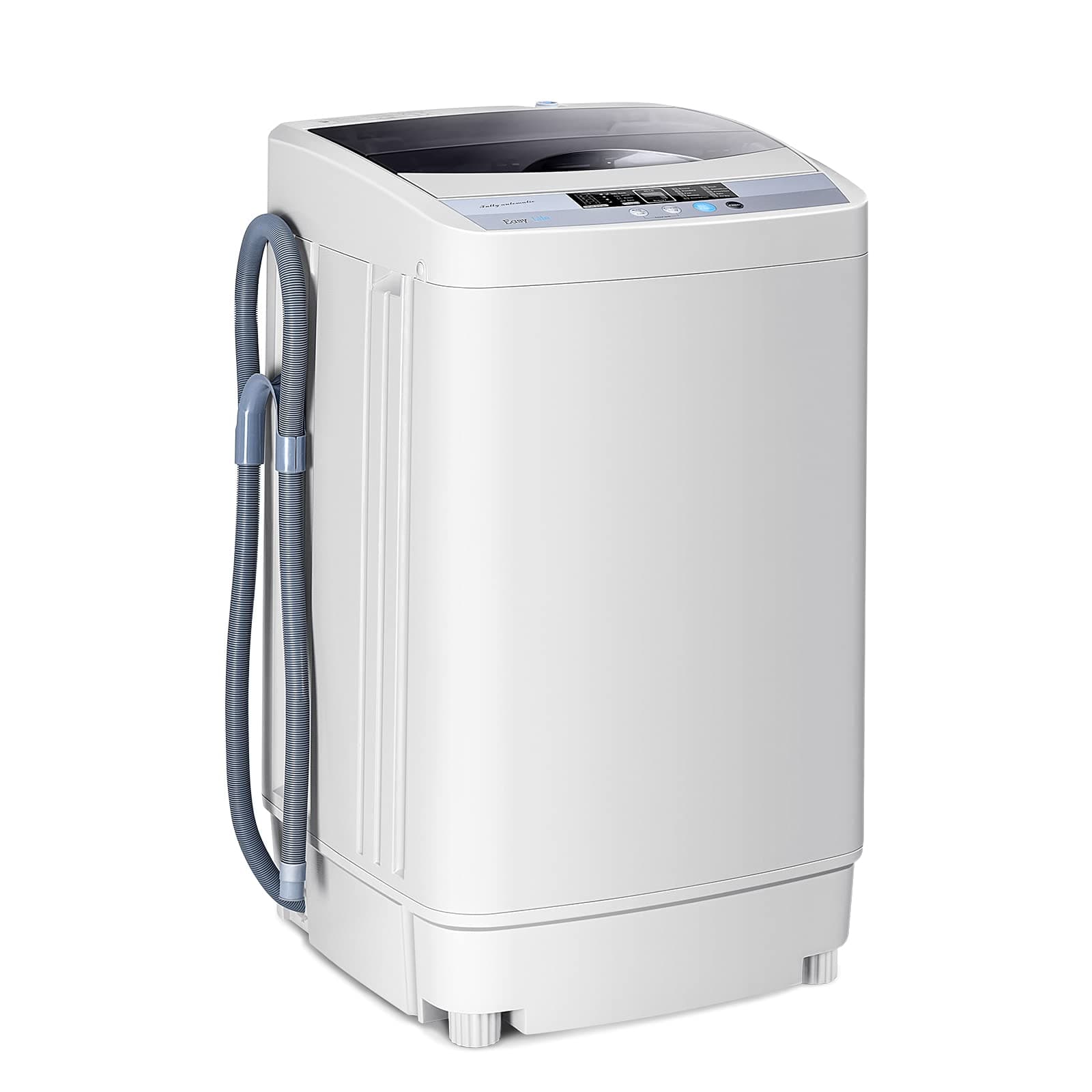 Washing Machine Portable Compact 12lbs Capacity Full-Automatic W/Drain Pump,10 programs 8 Water Level 1.34 Cu.ft Cloth Washer and Spinner