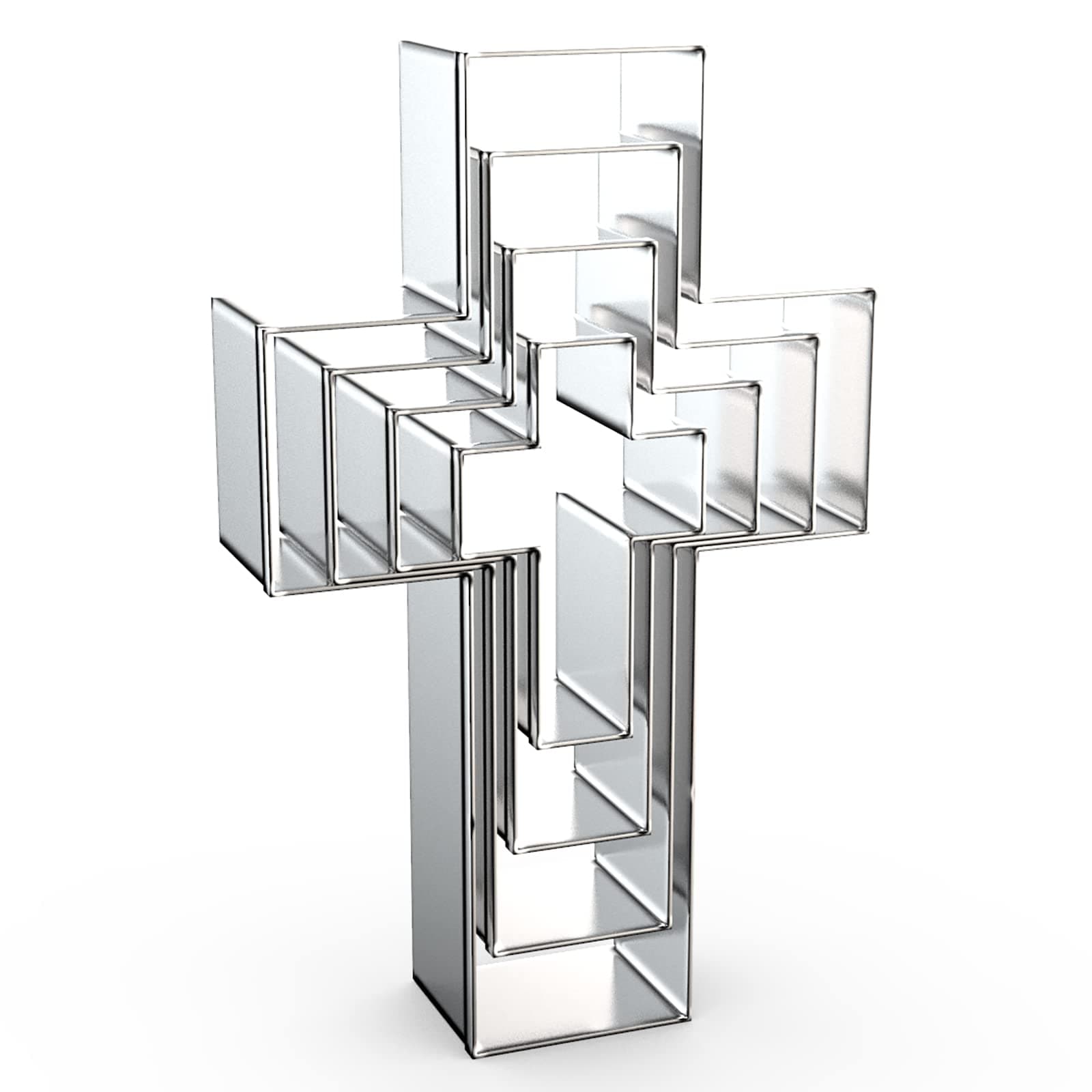 Cross Cookie Cutter Set Assorted Sizes - 5 Inch, 4 Inch, 3 Inch, 2 Inch - Cross Shaped Cookie Clay Cutter Biscuit Fondant Mold for Christian Religious Baptism Christmas Easter - 4 Pcs Stainless Steel