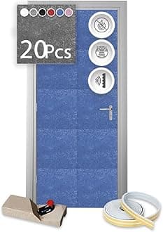 Arrowzoom Blue Single Side - 20 Pieces Acoustic Insulation Soundproofing Panels 12 x 12in for Door Kit Installation Recording Studio Podcast Live House Bars Sound Absorbing Tiles Man Cave SD1184