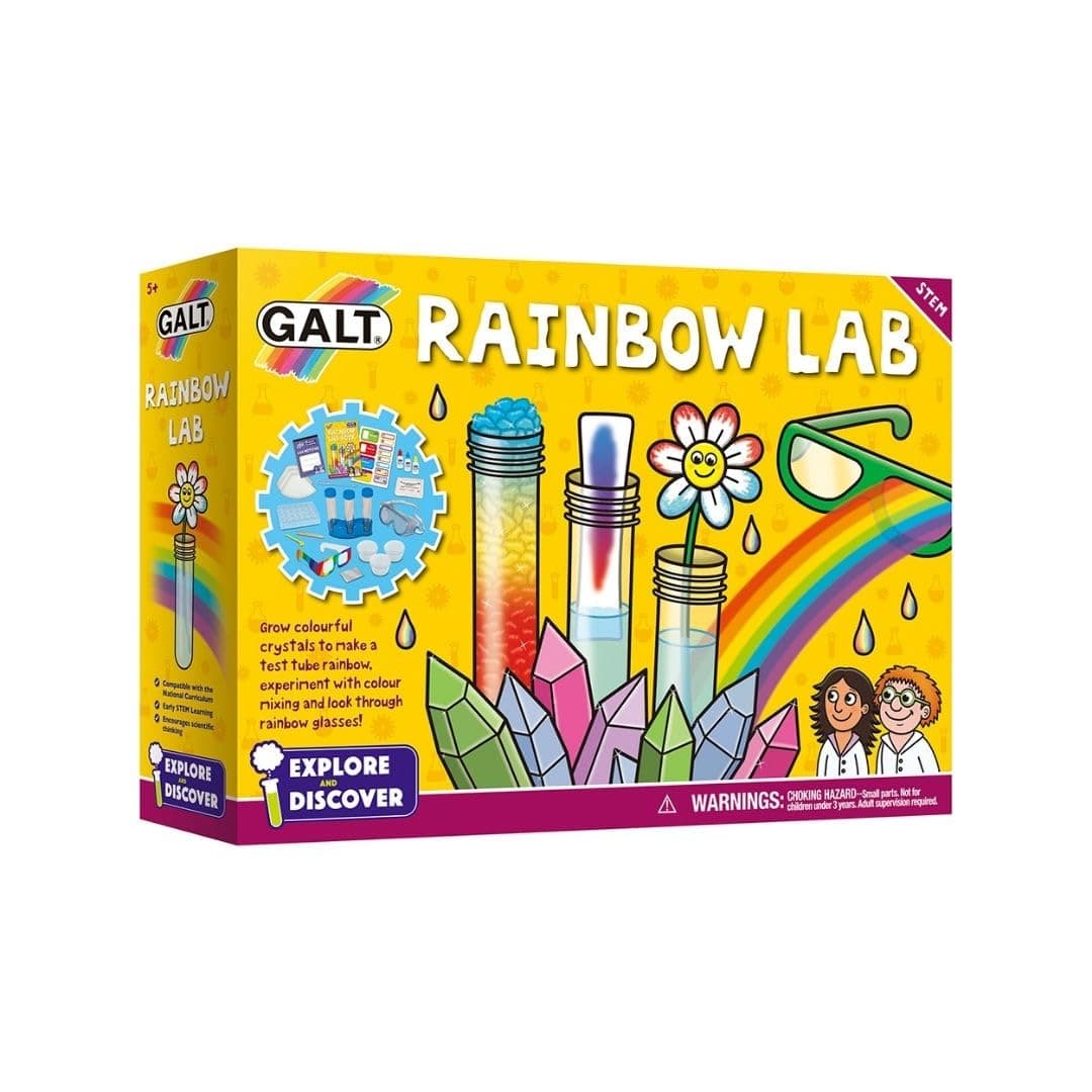 Rainbow Lab - Explore & Discover Childrens Science Kit - 12 Science Experiments for Kids, Colourful Crystals - STEM Toys & National Curriculum Compatible - Gifts for Boys & Girls Ages 5 P