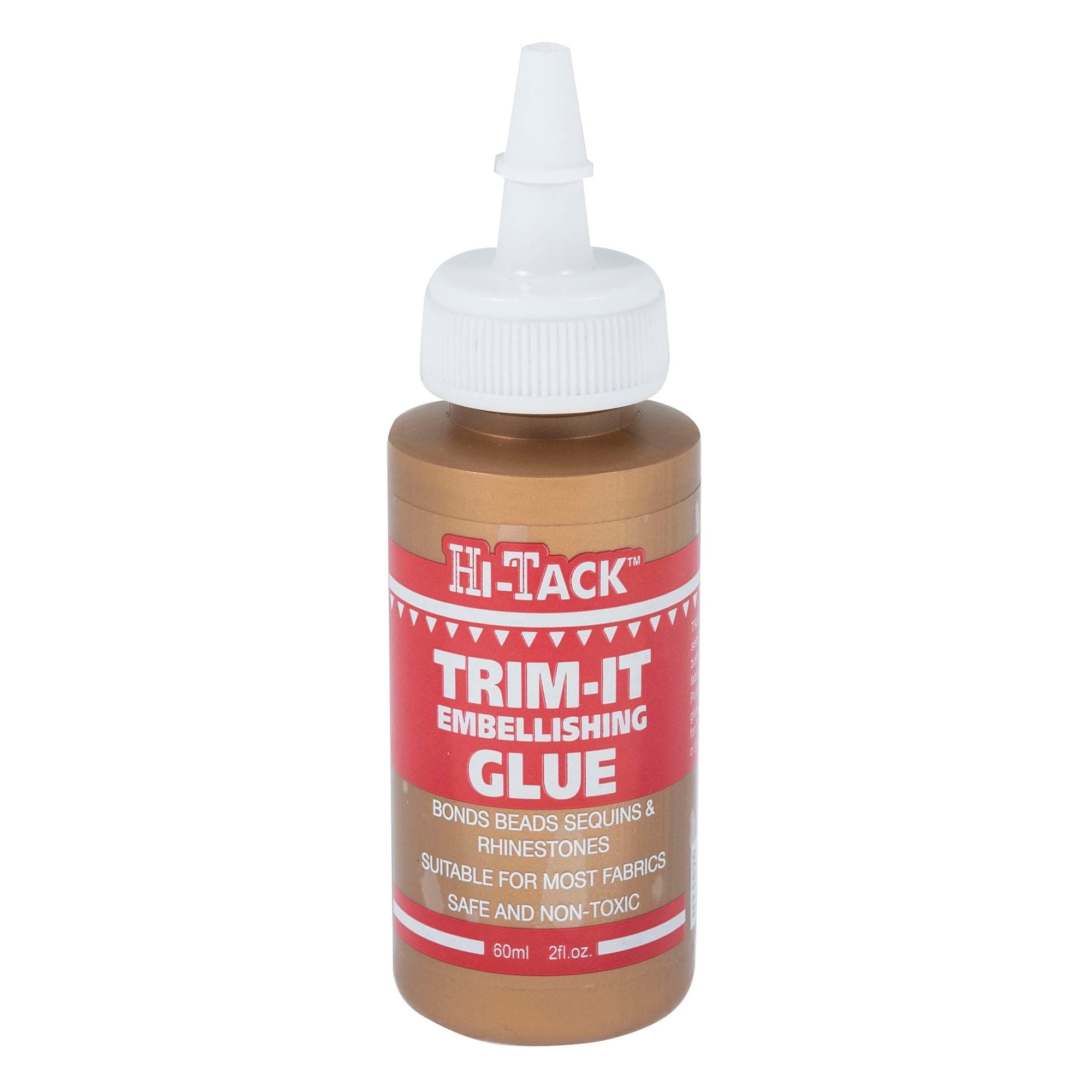 Trim-It Embellishing Glue 60ml – Quick-Set, Clear, Non-Toxic Adhesive for Beads, Sequins, Pearls, Rhinestones & Pom Poms – Safe for Fabrics, Hand & Machine Washable