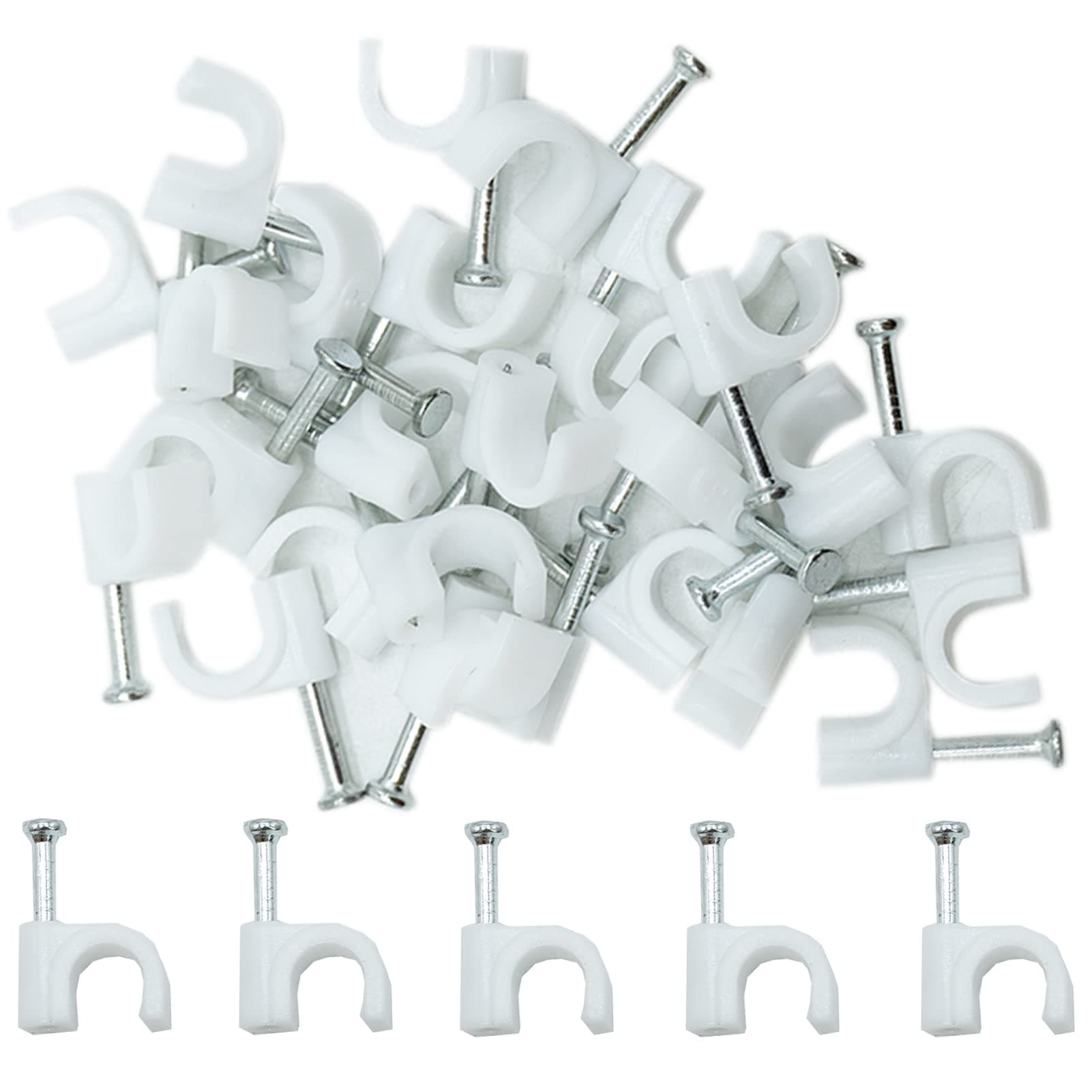 5mm Round Cable Clips 100pcs Assortment Cable Holder Management Wire Tidy Clips