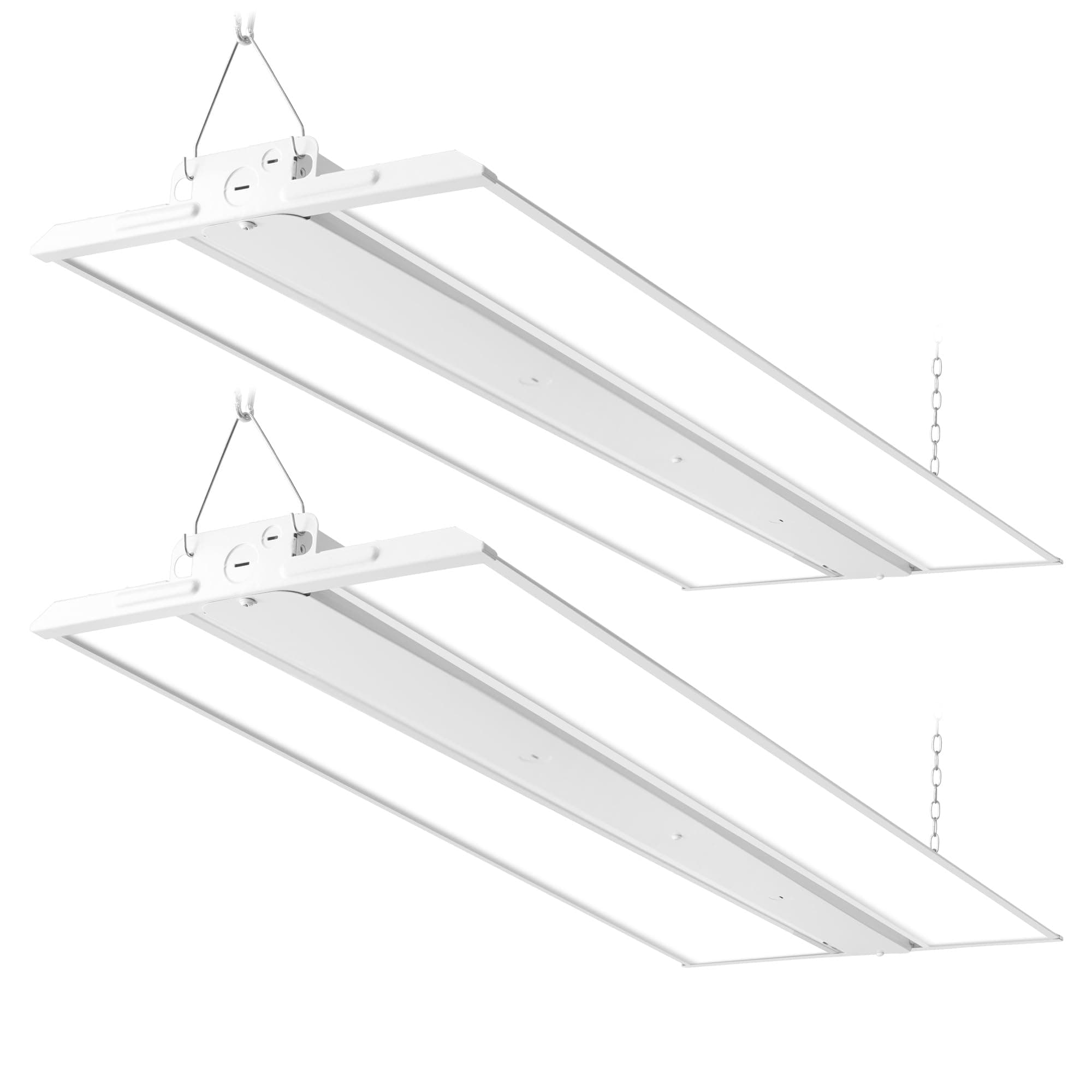 hykolity 2 Pack 4FT 250W LED Linear High Bay Shop Light, 33750lm 135LM/W, 120-277V, 0-10V Dim, 5000K Daylight Linear Hanging Light for Warehouse Workshops