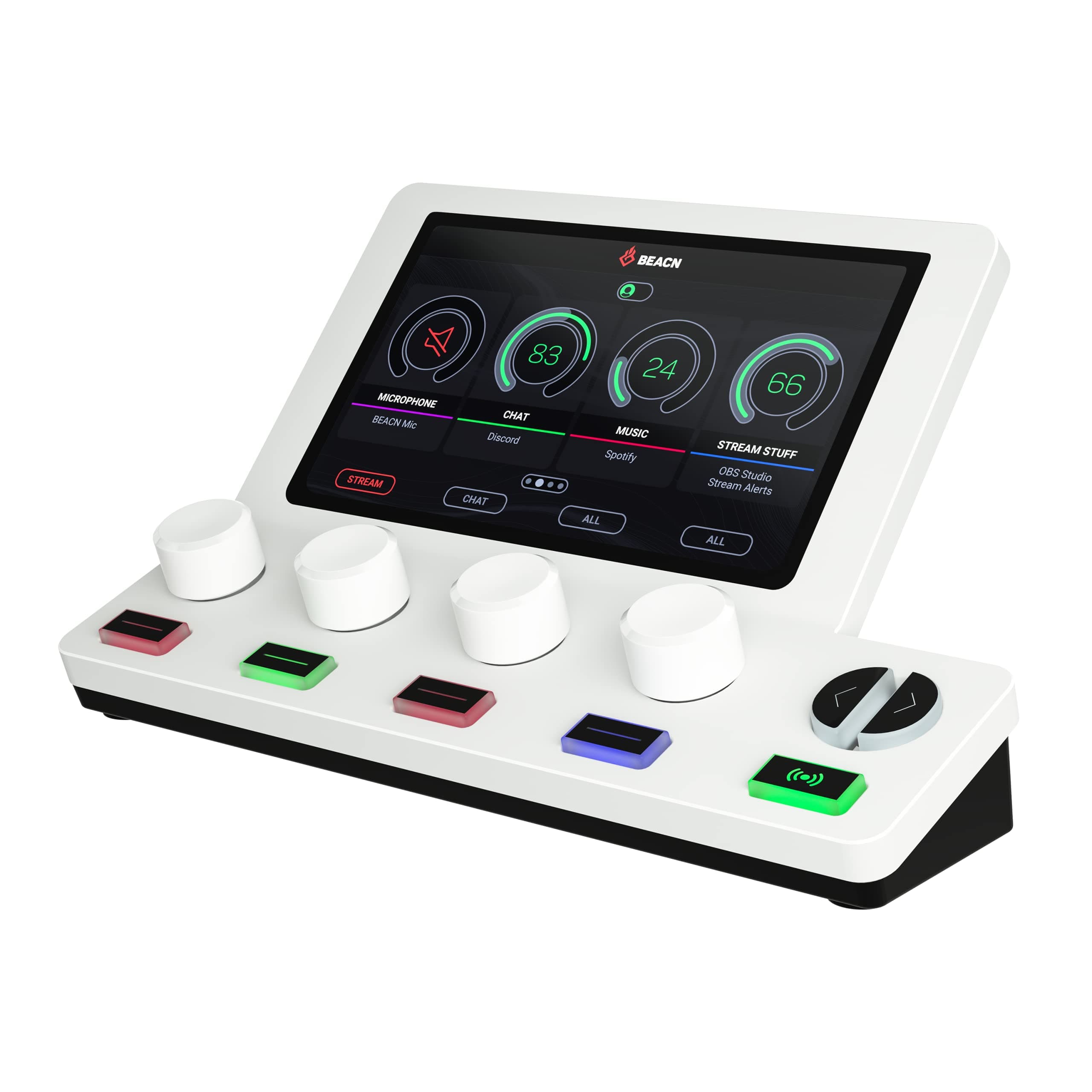 BEACNMix Create Audio Interface | Windows USB C Audio Mixer for Content Creators | Volume Control for Twitch and YouTube Streams | Content Creator Essentials for Streaming (Light)