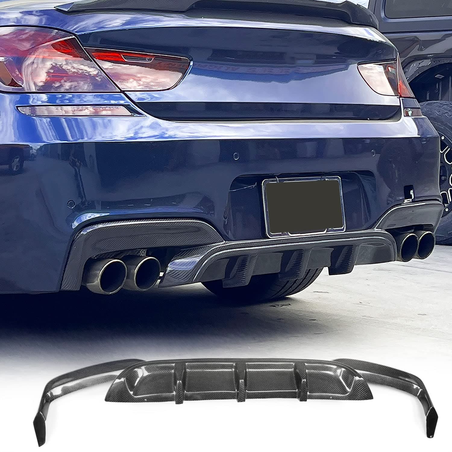 Real Carbon Fiber Rear Diffuser for BMW 6 Series 2013-2018 F06 F12 F13 640i 650i M Sport M6 Customized Lower Bumper Lip Spoiler Body Kit