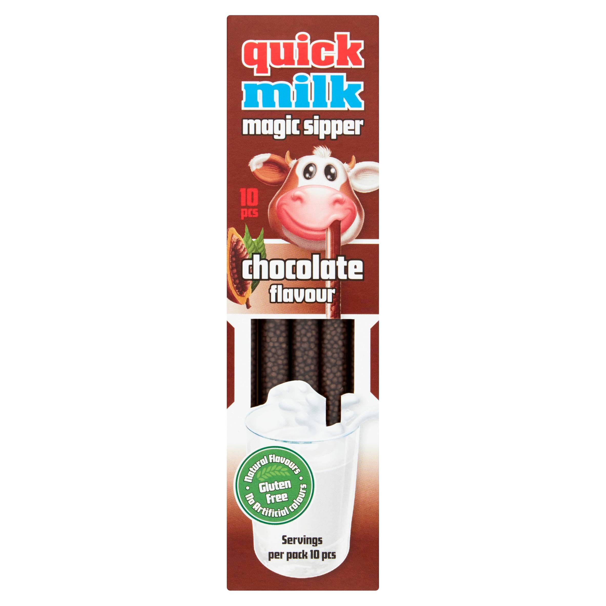 Quick Milk Magic Sipper Choc Straws VAT Free, Per Pack 13 Pieces, White
