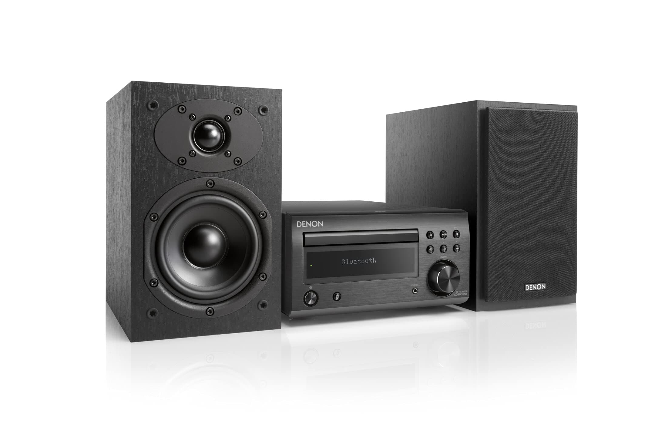 D-M41DAB HiFi System, CD Player with Speakers, Audio Receiver, Bluetooth, 2x30W + Subwoofer PreOut, FM/DAB/DAB+ Tuner, 2x Optical Input, Headphone Output - Black