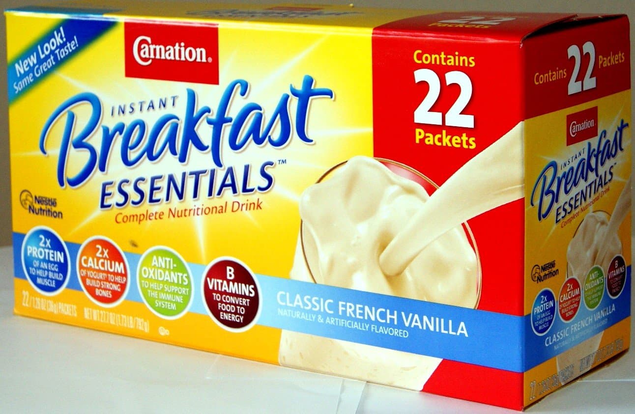 Carnation Instant Breakfast Essentials Complete Nutritional Drink 22 Pack Box (Classic French Vanilla)