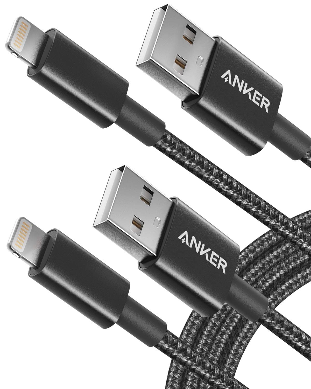 Anker iPhone Charger Cable, (2-Pack) 6ft, Premium Nylon USB-A to Lightning Cable, MFi Certified Cable for iPhone 14 Plus 14 14 Pro Max 13 13 Pro 12 11 X XS XR