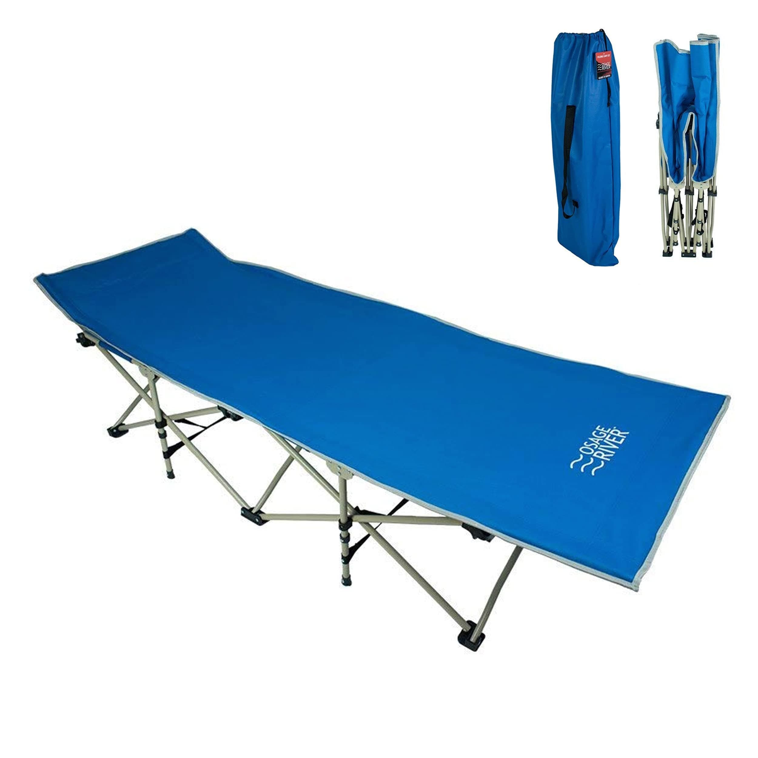 OSAGE RIVER Camping Cot for Adults - Folding Camping Cot - Portable Cots for Sleeping - Rated for 300 lbs