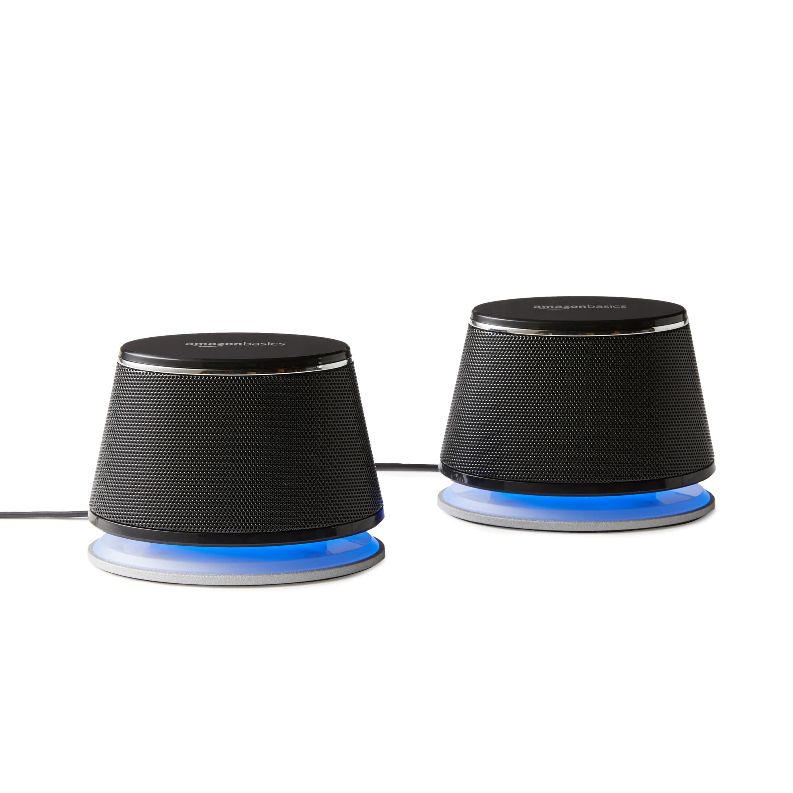Stereo 2.0 Speakers for PC or Laptop with Volume Control, 3.5mm Aux Input, USB-Powered, 1 Pair, Black
