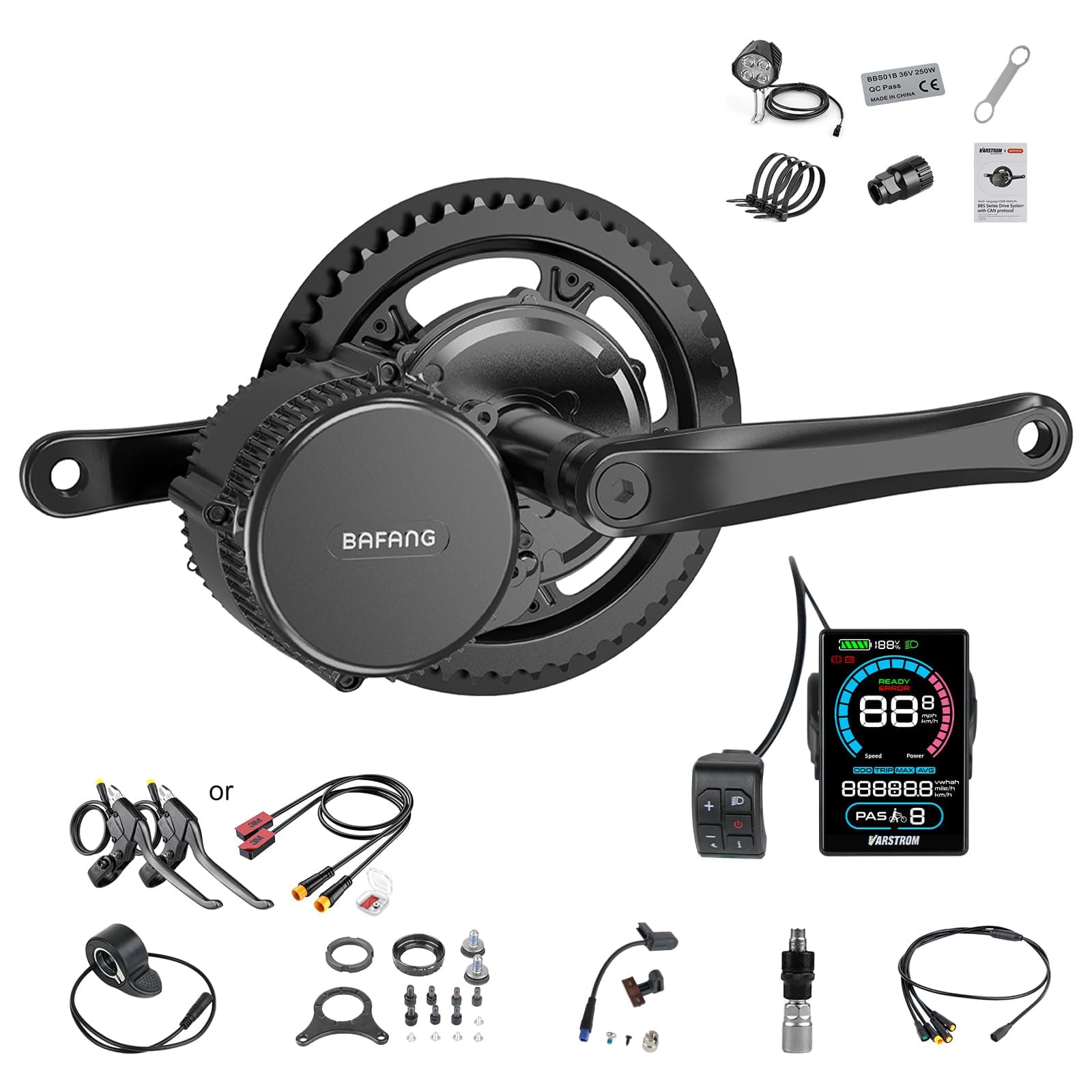 BAFANG 750W Mid Drive Kit,Mid Drive Ebike Conversion Kit Brushless Upgraded Motor with LCD Digital Display Chainring for Commuter Bike,Recumbent Trike,Mountain Bike,Cargo Bike