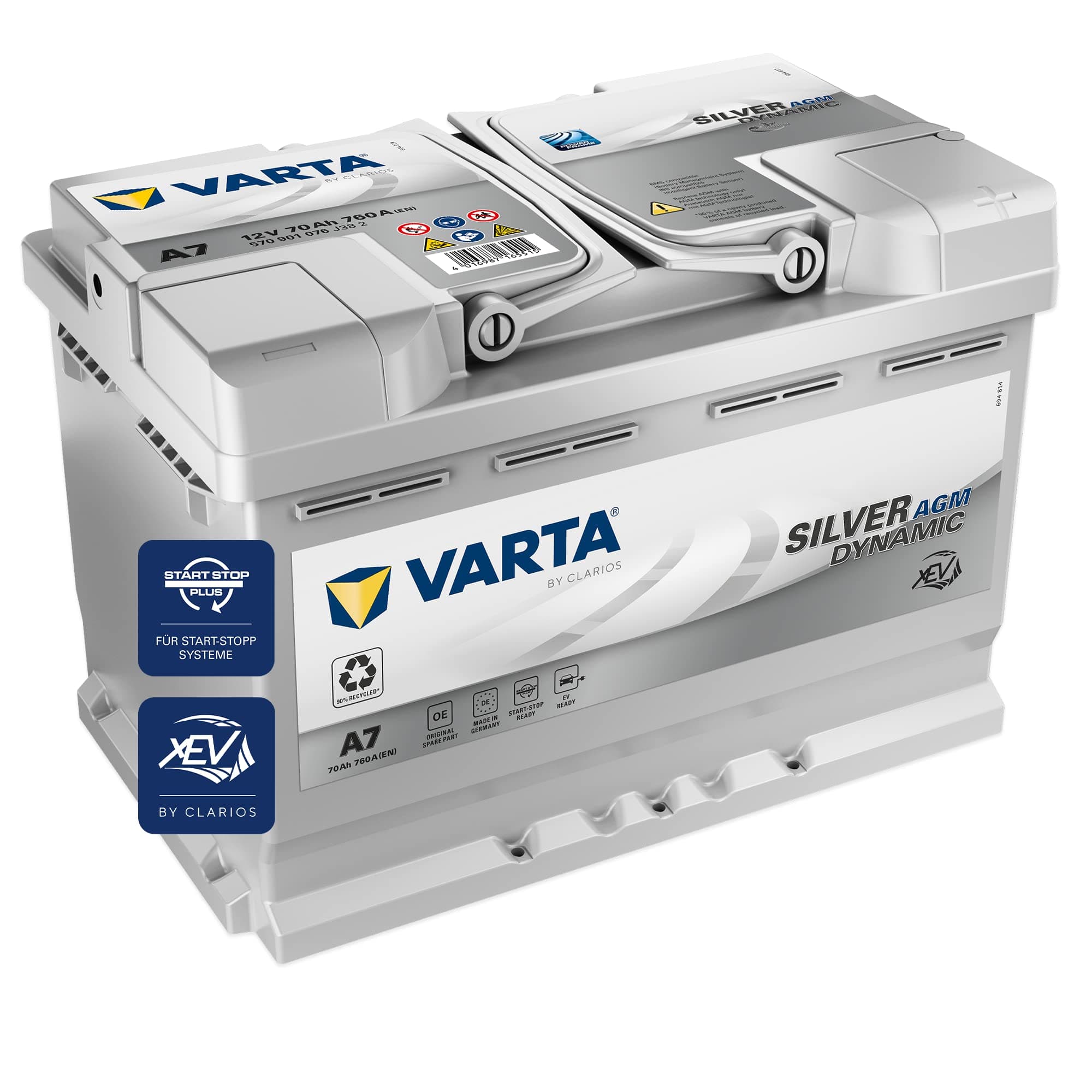 Varta Silver Dynamic AGM xEV A7 70Ah 760A