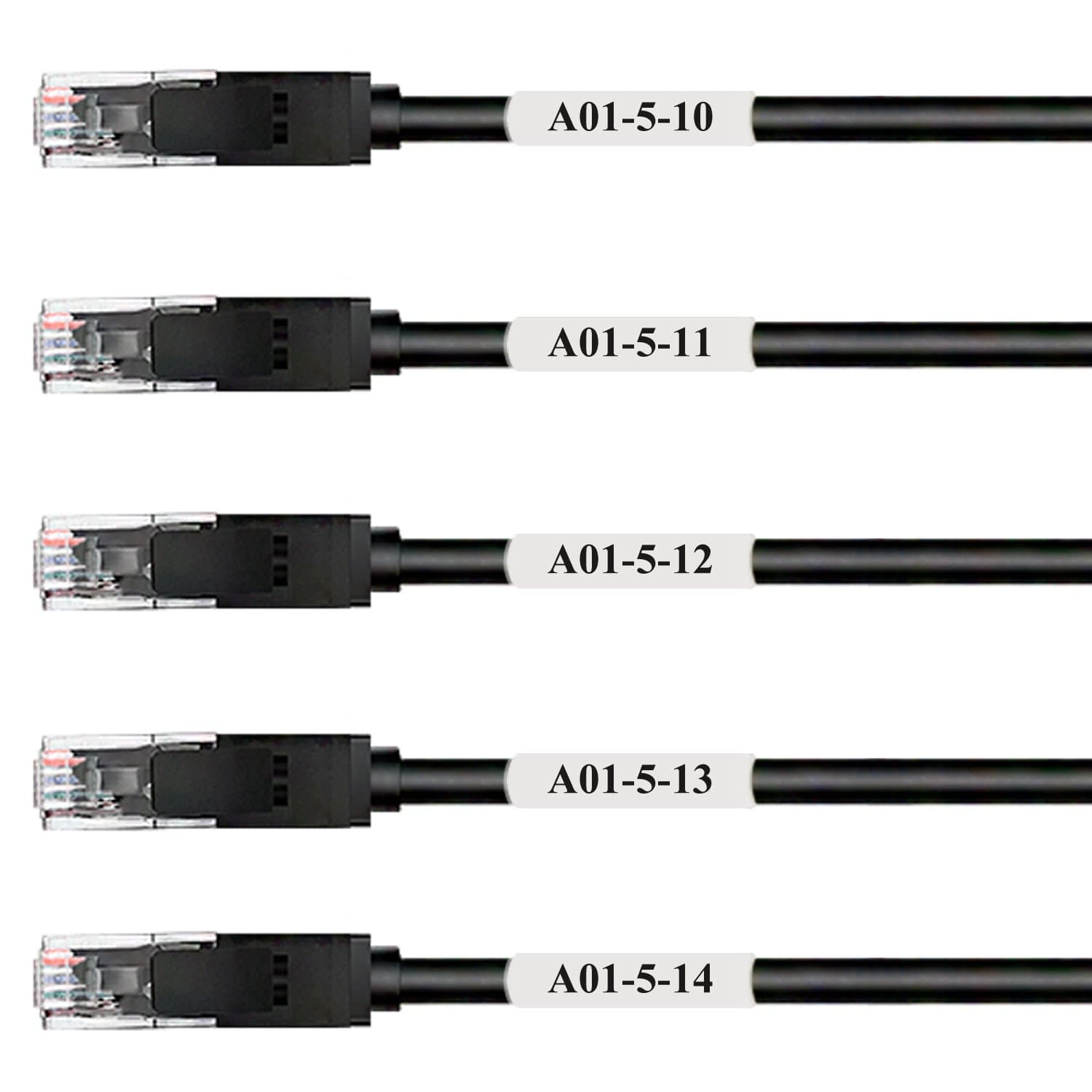 Mr-Label Self-Laminating Wrap Around Cable Labels – Letter Sheet Laser Printer Only – for Wire Marking Identification (50 Sheets (1600 Labels), White)