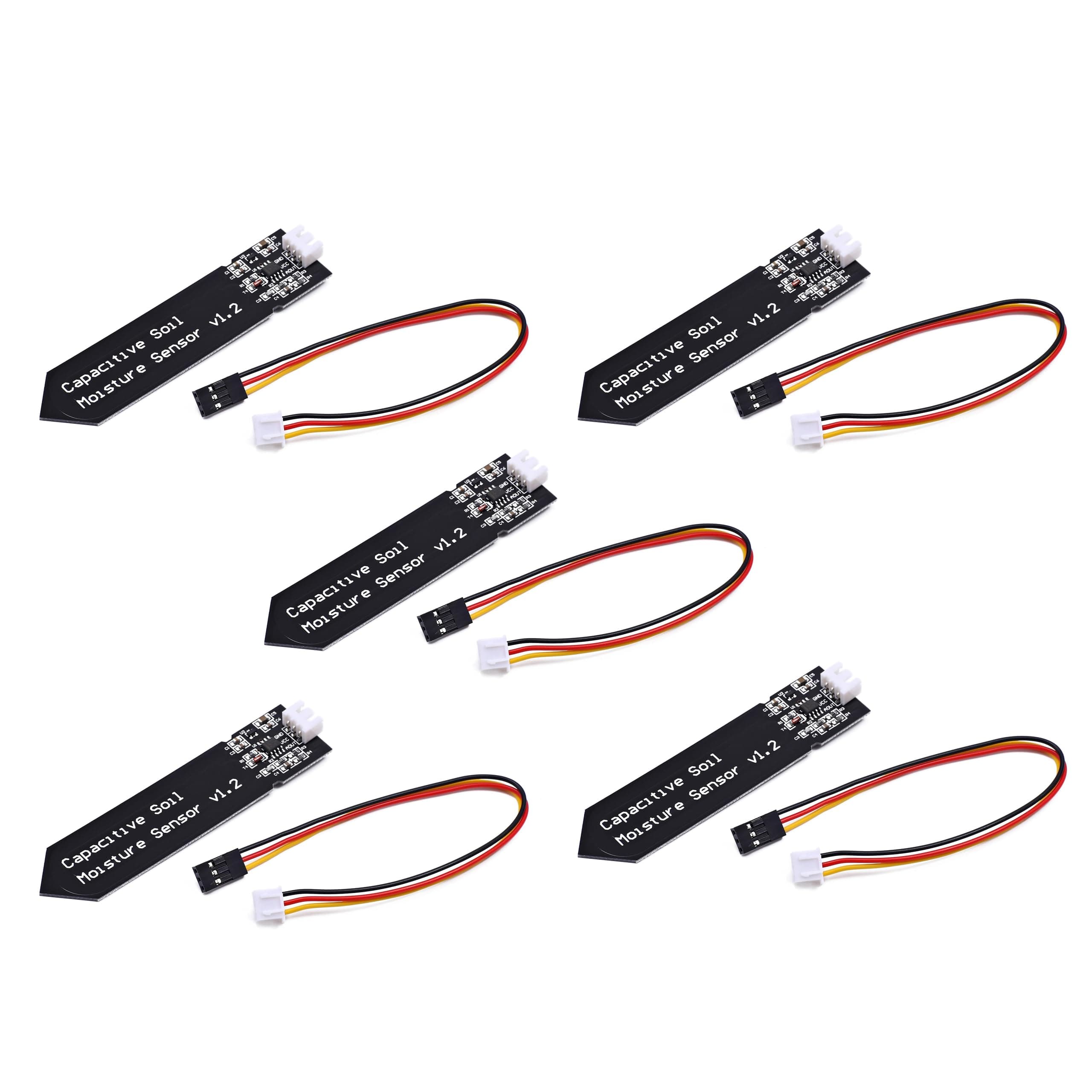Capacitive Soil Moisture Sensor Module Corrosion Resistant Moisture Detection Garden Watering for Arduino DIY 3.3~5.5V 5pcs