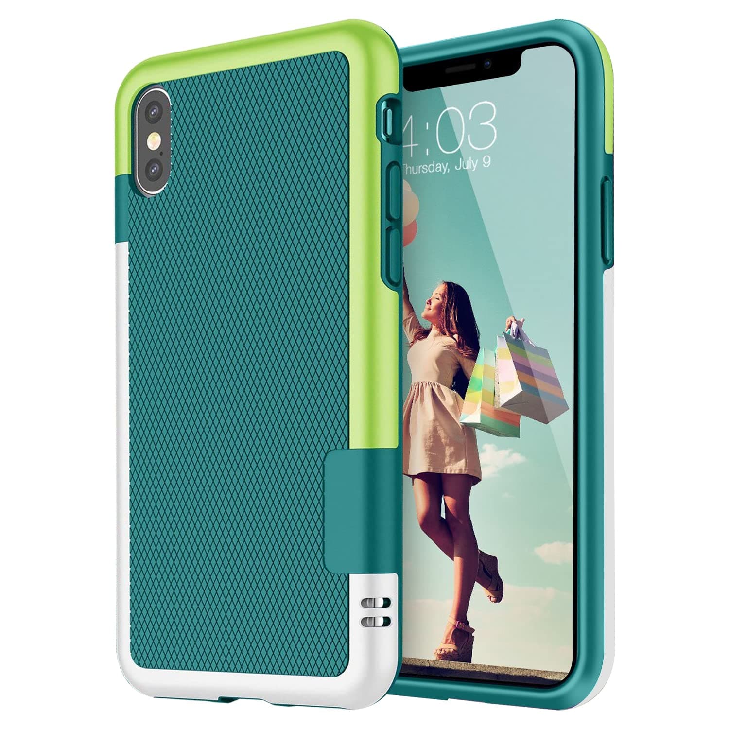 Hizansa for iPhone XR Case Shockproof Rugged Silicone Protective Phone Case for iPhone XR 6.1-Inch - Green