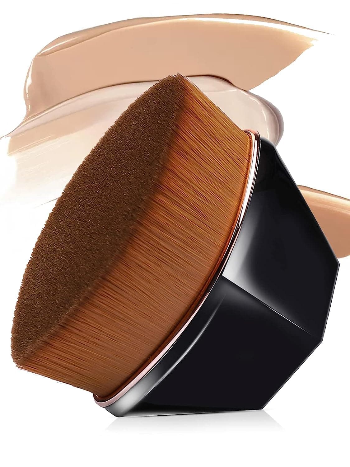 Foundation Makeup Brush Flat Top Kabuki Hexagon Face Blush Liquid Powder Foundation Brush for Blending Liquid, Cream or Flawless Powder Cosmetics