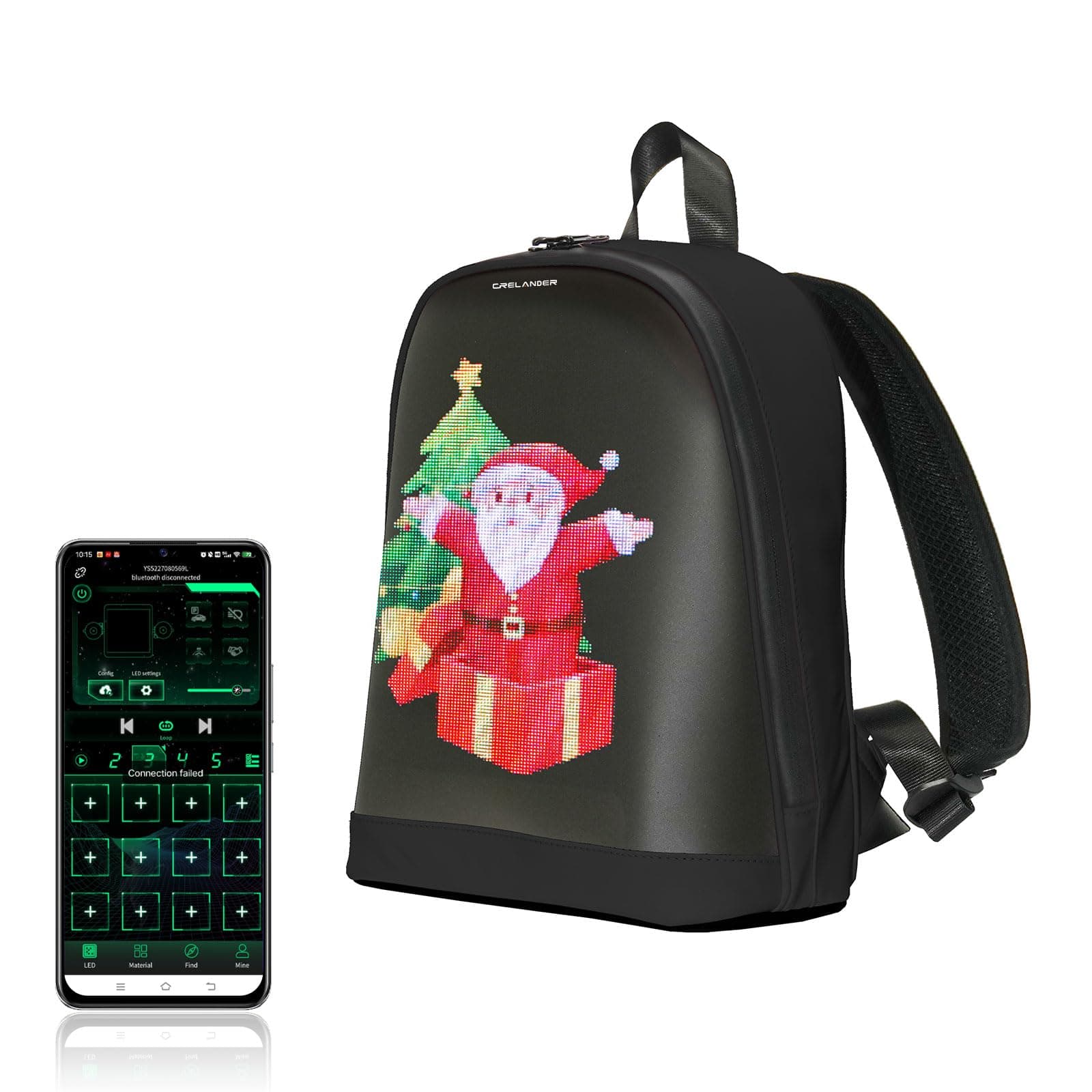 LED Backpack, 11 inch App Control Small Laptop Backpack with Programmable Screen DIY Pixel Art Animation Smart Dynamic Fashion Shoulder Bag for Girls and Women Daily Use Cycling