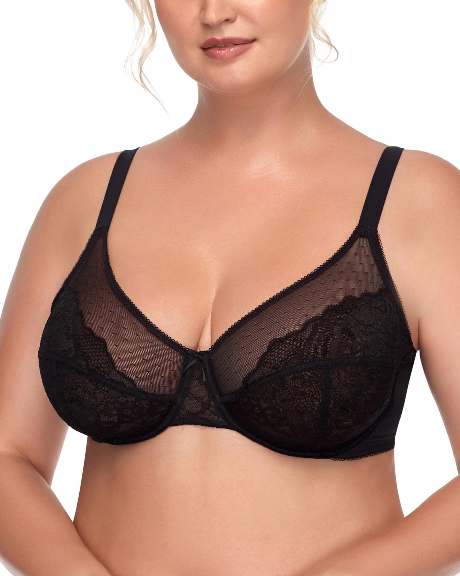 Minimizer Bras for Women Full Coverage Underwire Bras Plus Size,Lifting Lace Bra for Heavy Breast
