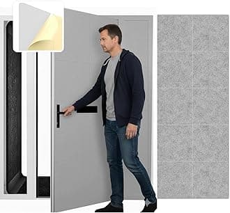 Arrowzooom 20 Gray Self-Adhesive Door Kit PRO Polyester Foam Soundproof Panels Peel & Stick Noise Reduction -40db Thick Acoustic Treatment Fire Retardant 12x12x0.78in for Recording Studio 1244