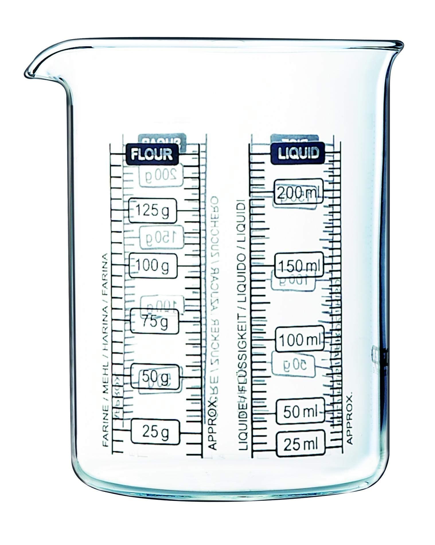 Pyrex 250 ml Kitchen Lab Measure and Mix Beaker, Multicolour