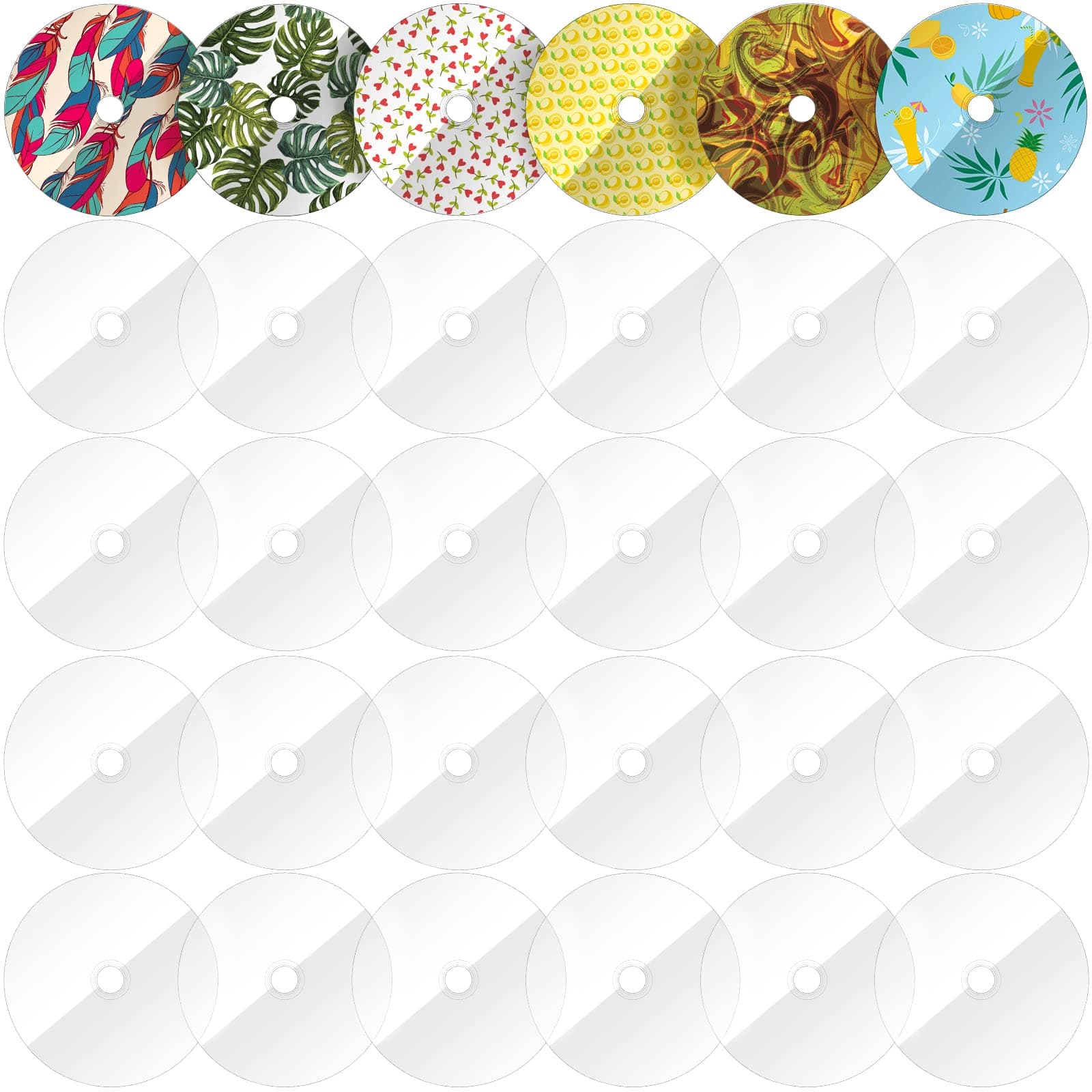 Yiphates55 Pcs Clear CDs for Painting Acrylic Circle Blanks CD Wall Decor Transparent Round Circle Disc for DIY Crafts Ornament Living Room Bedroom Decoration CDs for Decoration Aesthetic