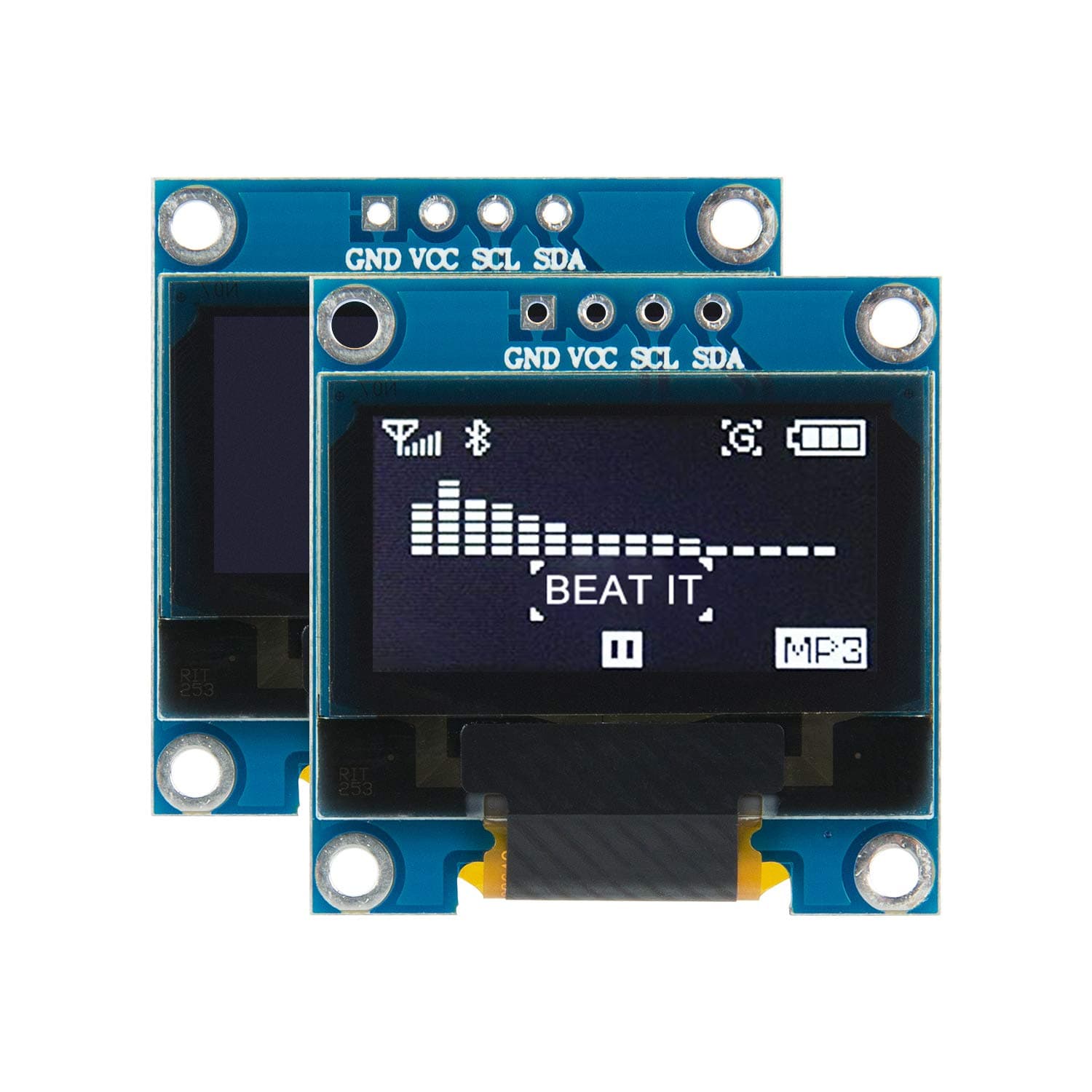 2pcs 0.96 Inch OLED Display Module IIC I2C SSD1306 Compatible with Arduino Driver DC 3-5V (White)
