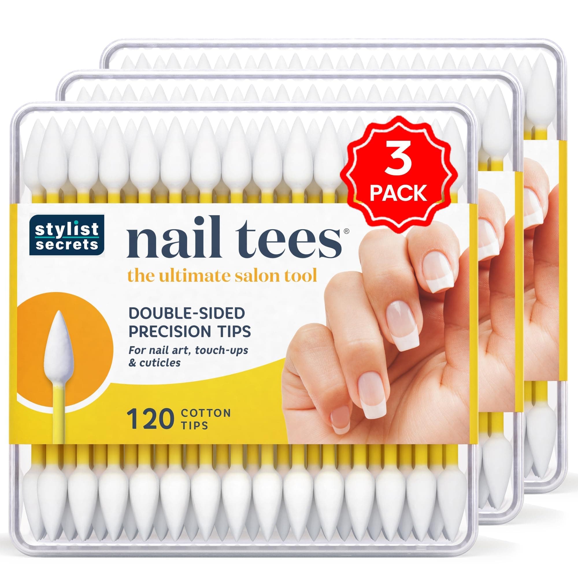Nail Tees Cotton Tips 120 Count (3 Pack)